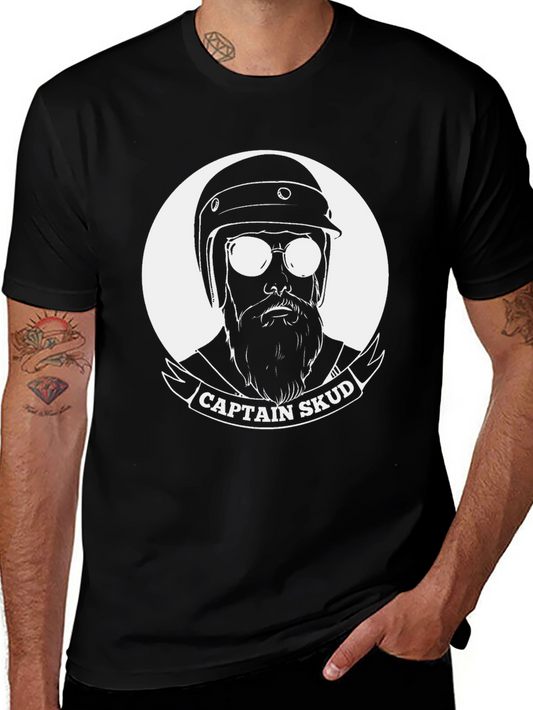 Captain Skud Graphic Tee - Retro Biker Design