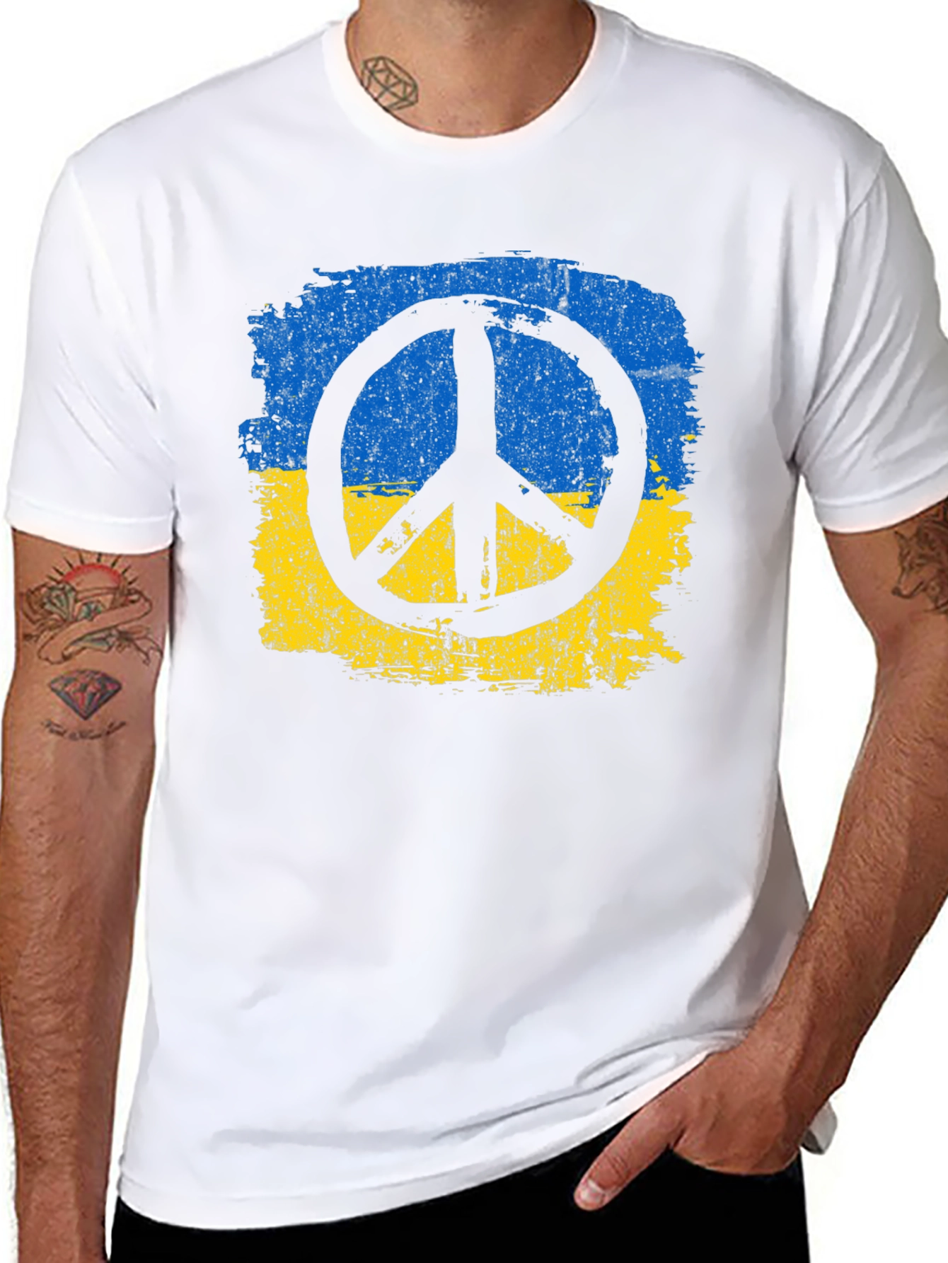 Ukraine Peace T-Shirt - Black Cotton Tee