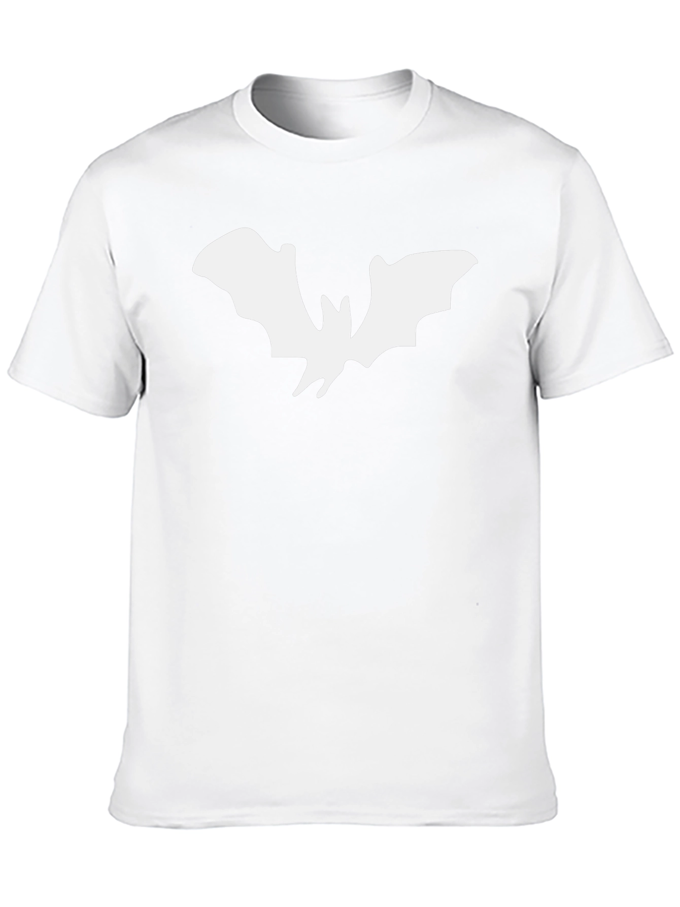 Mens Black T-Shirt with White Bat Graphic