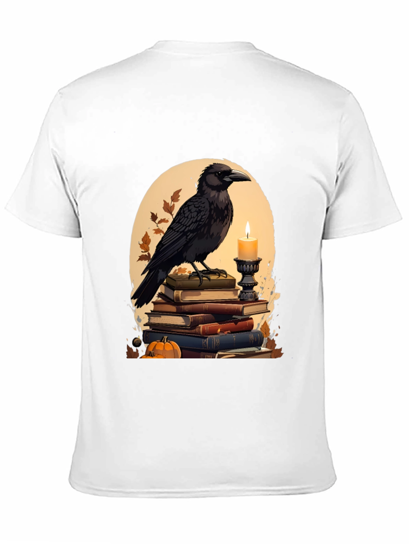 Raven on Books T-Shirt - Literary Dark Academia Style