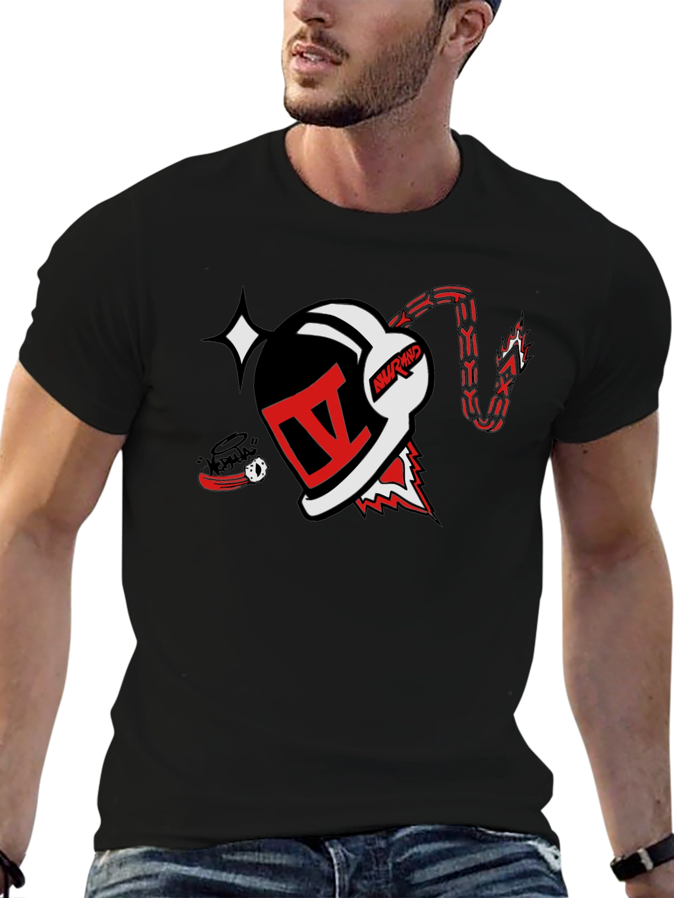 Edgy Black T-Shirt with Bomb Graphic Design