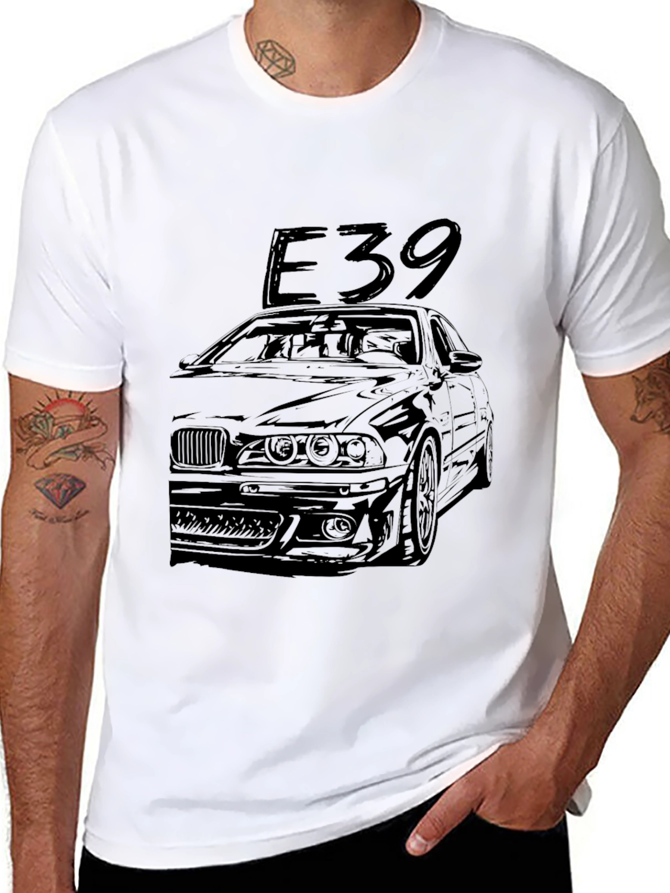 E39 Car Graphic Tee - Black