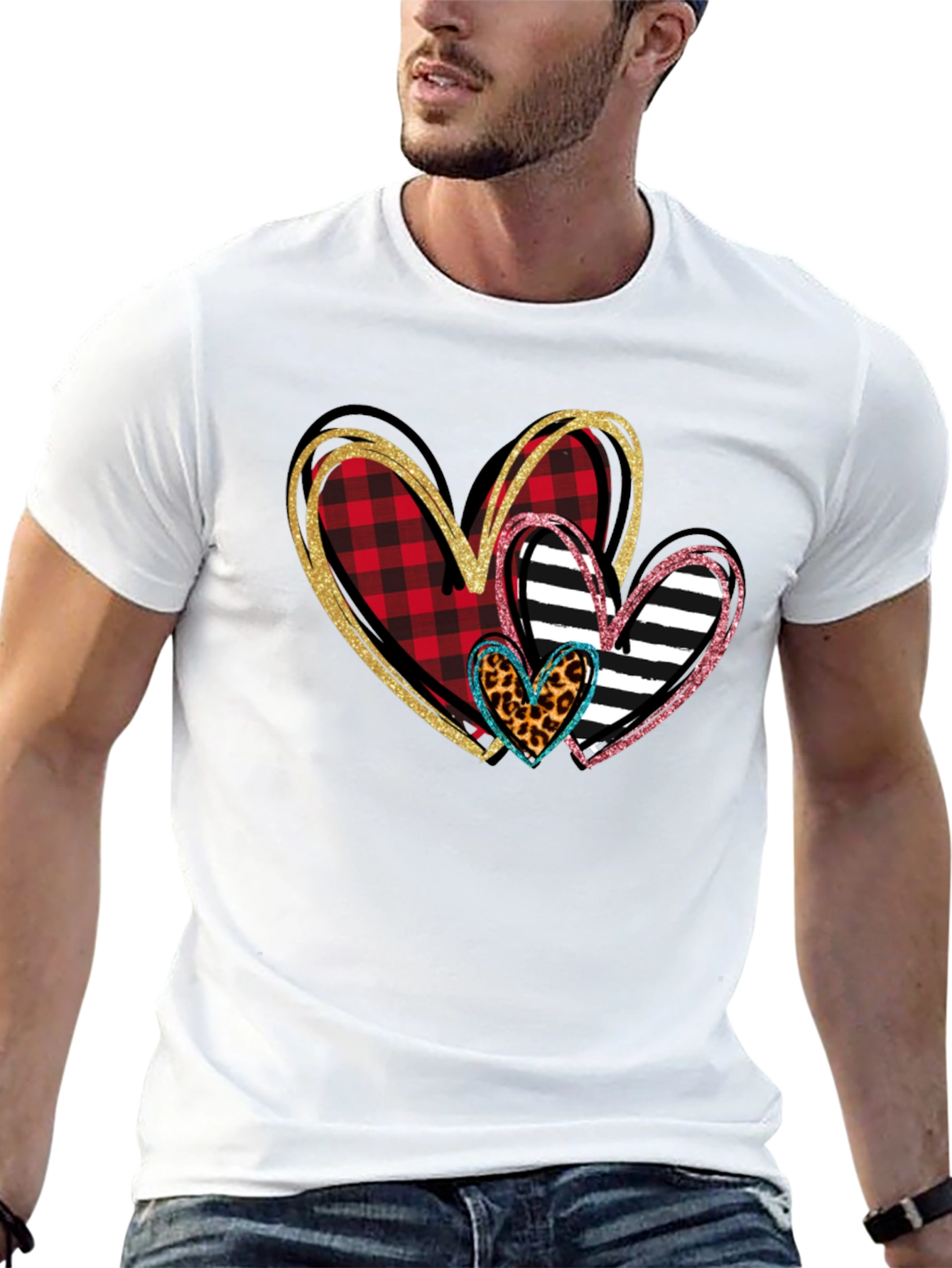 Heart Patterned T-Shirt Valentines Day Shirt