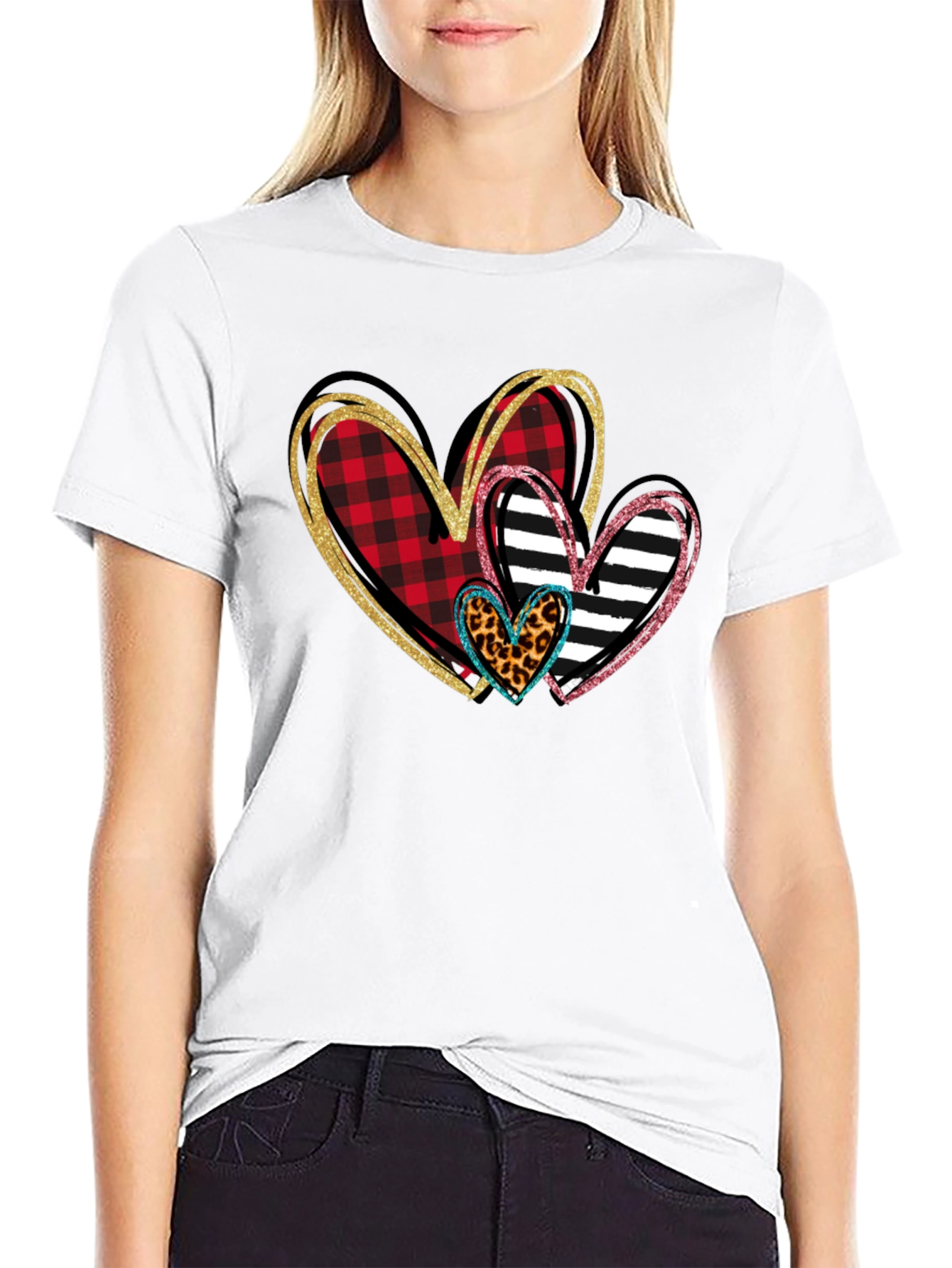 Heart Patterned T-Shirt Valentines Day Shirt