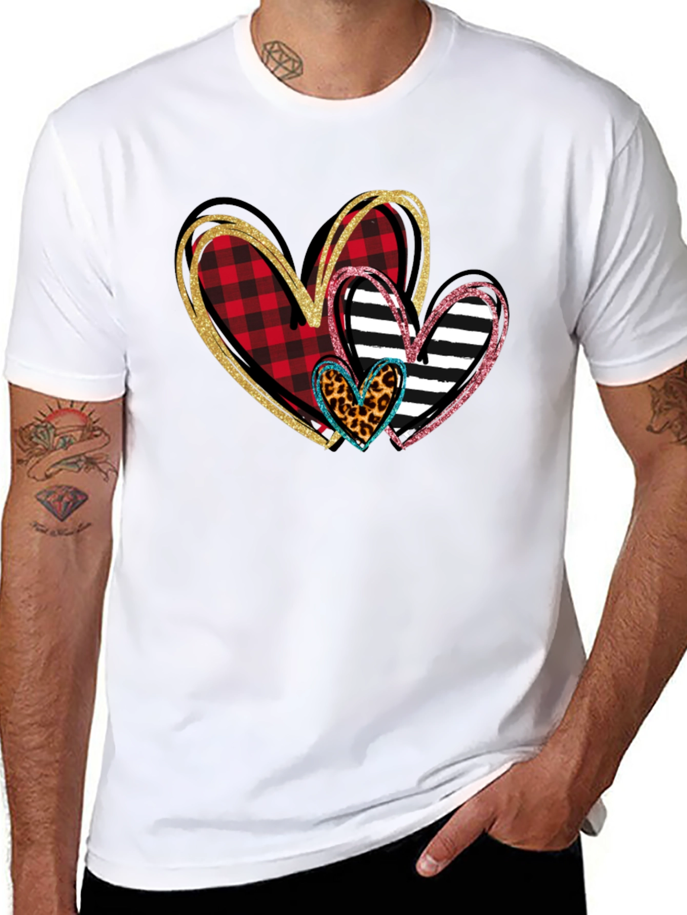 Heart Patterned T-Shirt Valentines Day Shirt