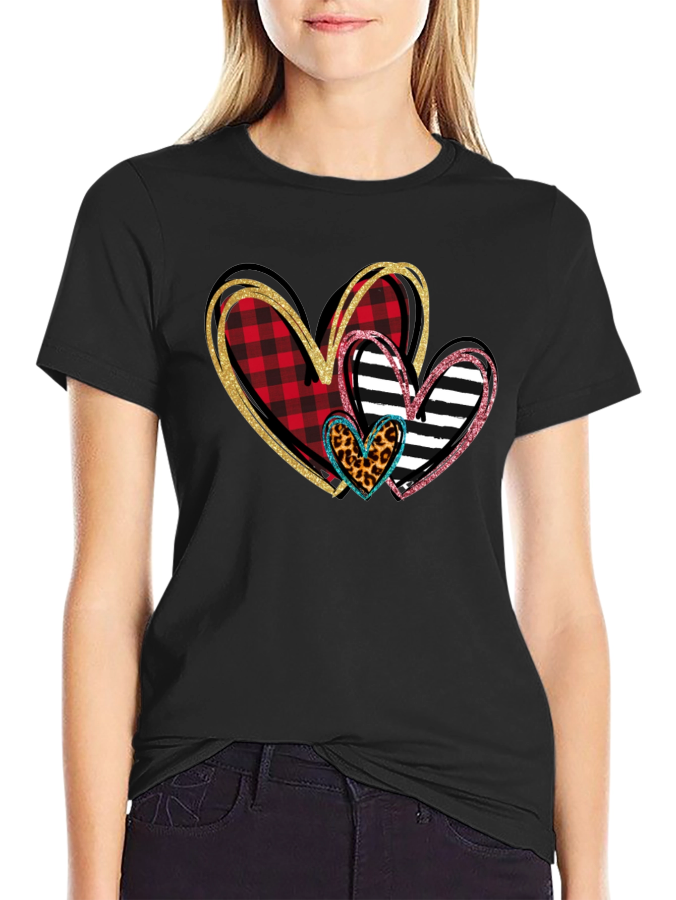 Heart Patterned T-Shirt Valentines Day Shirt