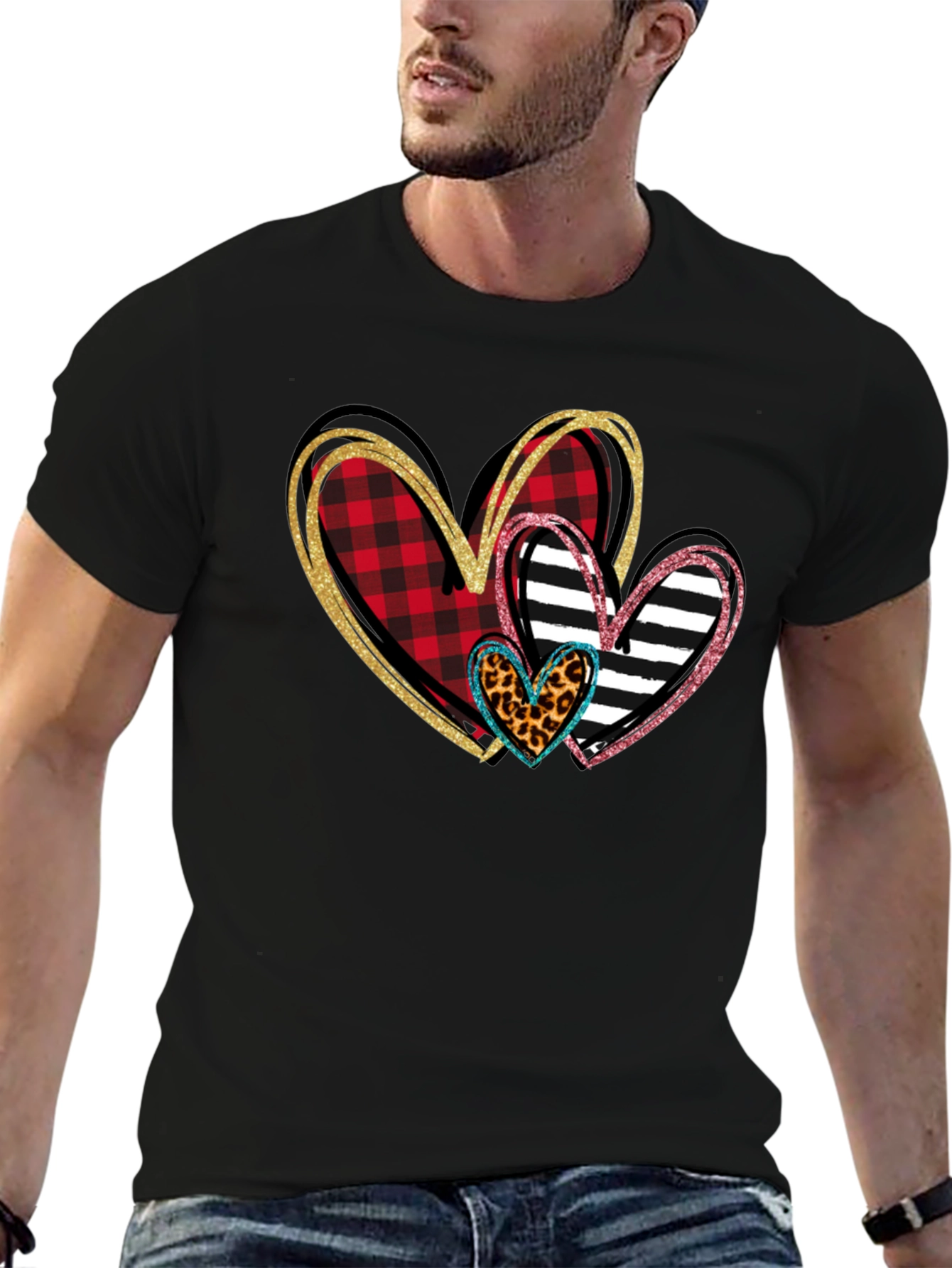 Heart Patterned T-Shirt Valentines Day Shirt