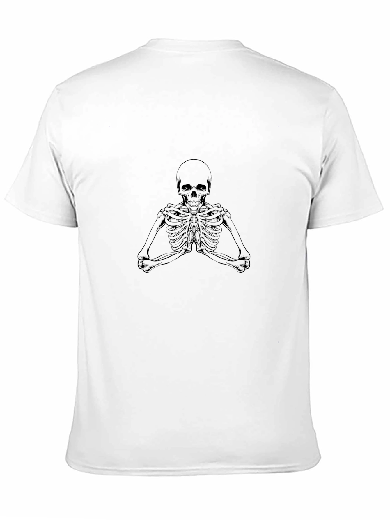 Meditating Skeleton Graphic Tee - Black Cotton T-Shirt