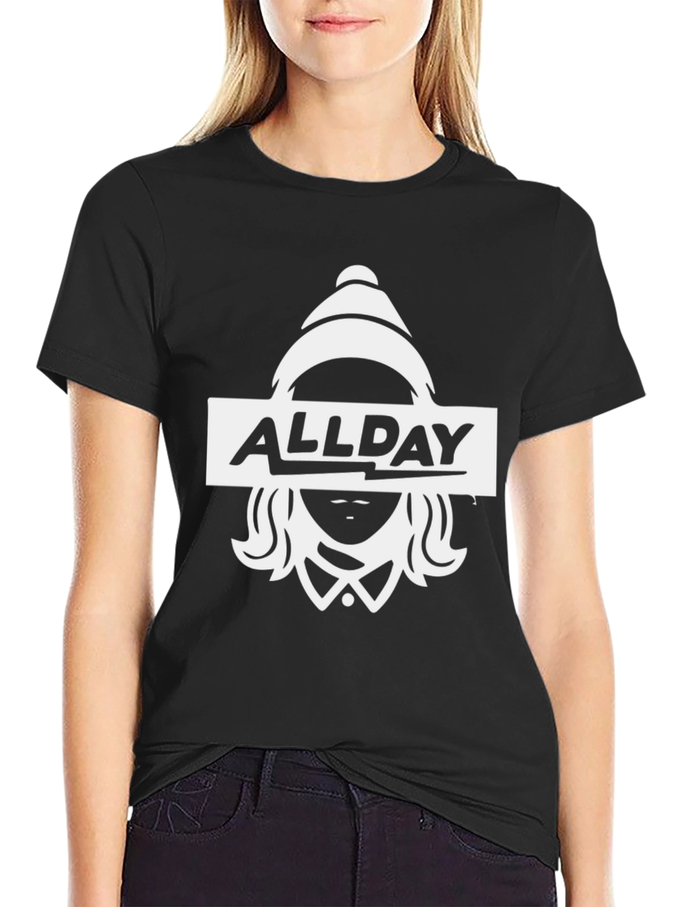 AllDay Graphic Tee - Black Cotton T-Shirt