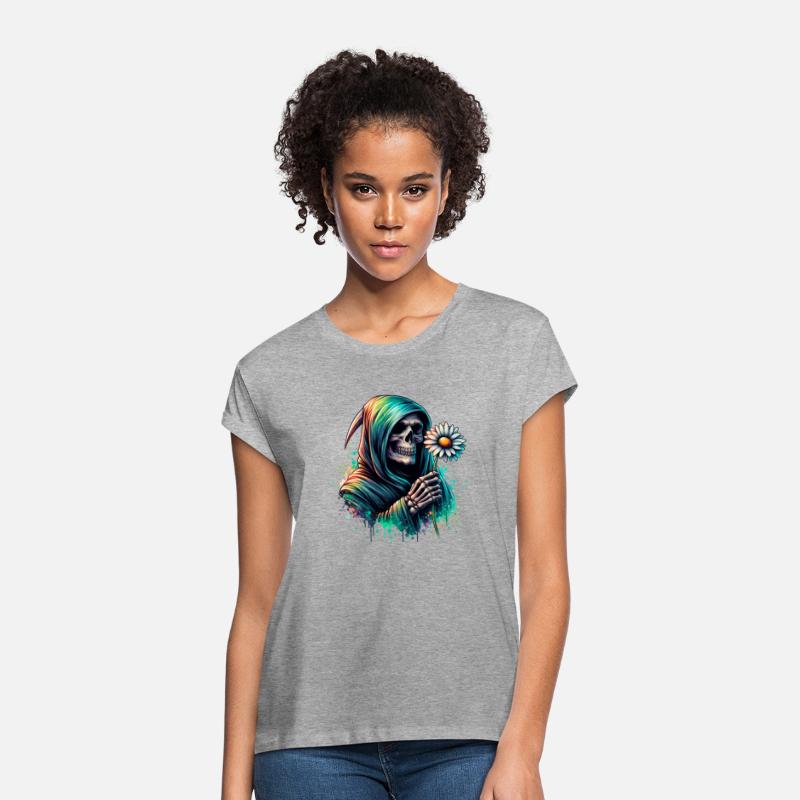 Grim Reaper Holding Daisy Flower