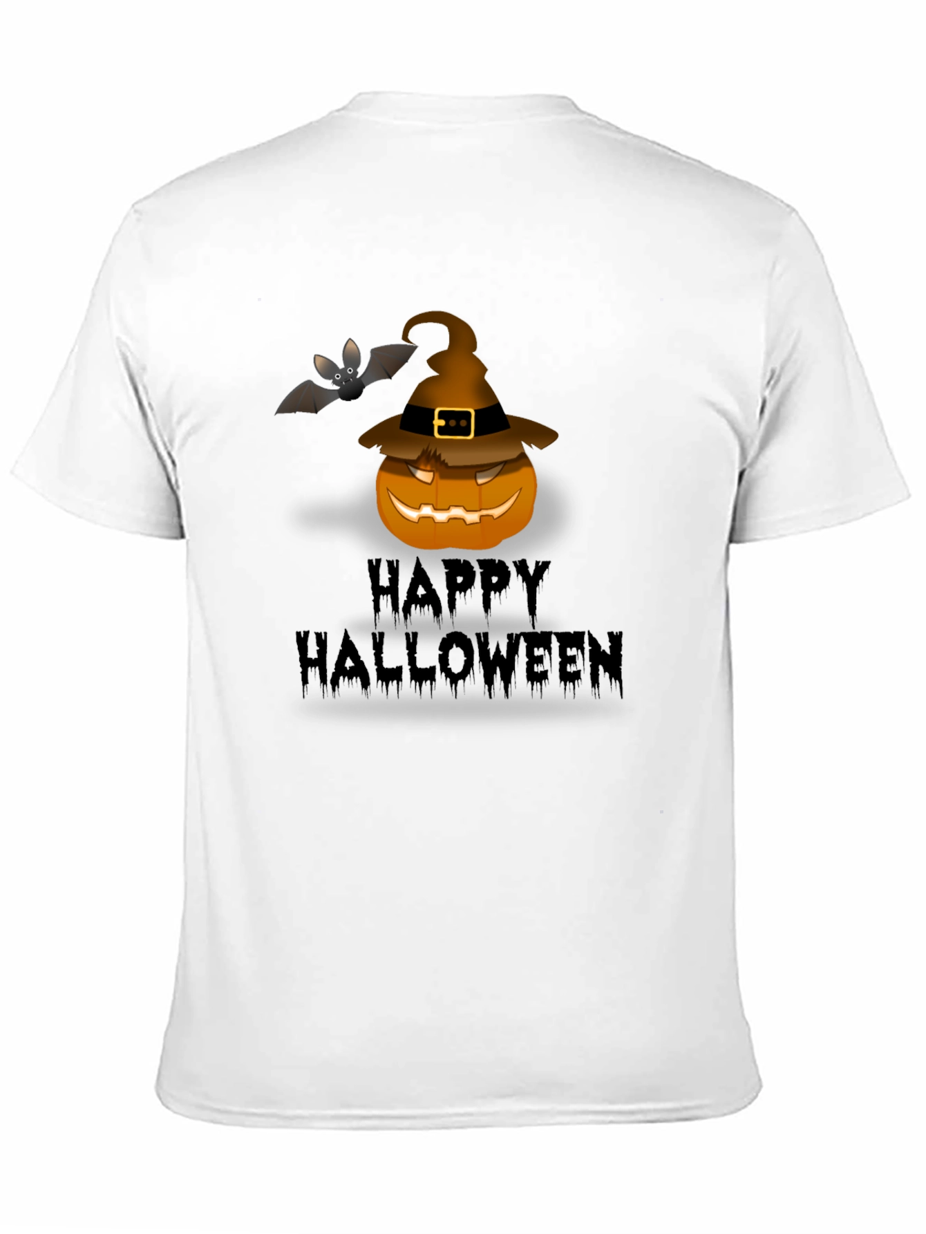 Happy Halloween Pumpkin Bat Graphic T-Shirt