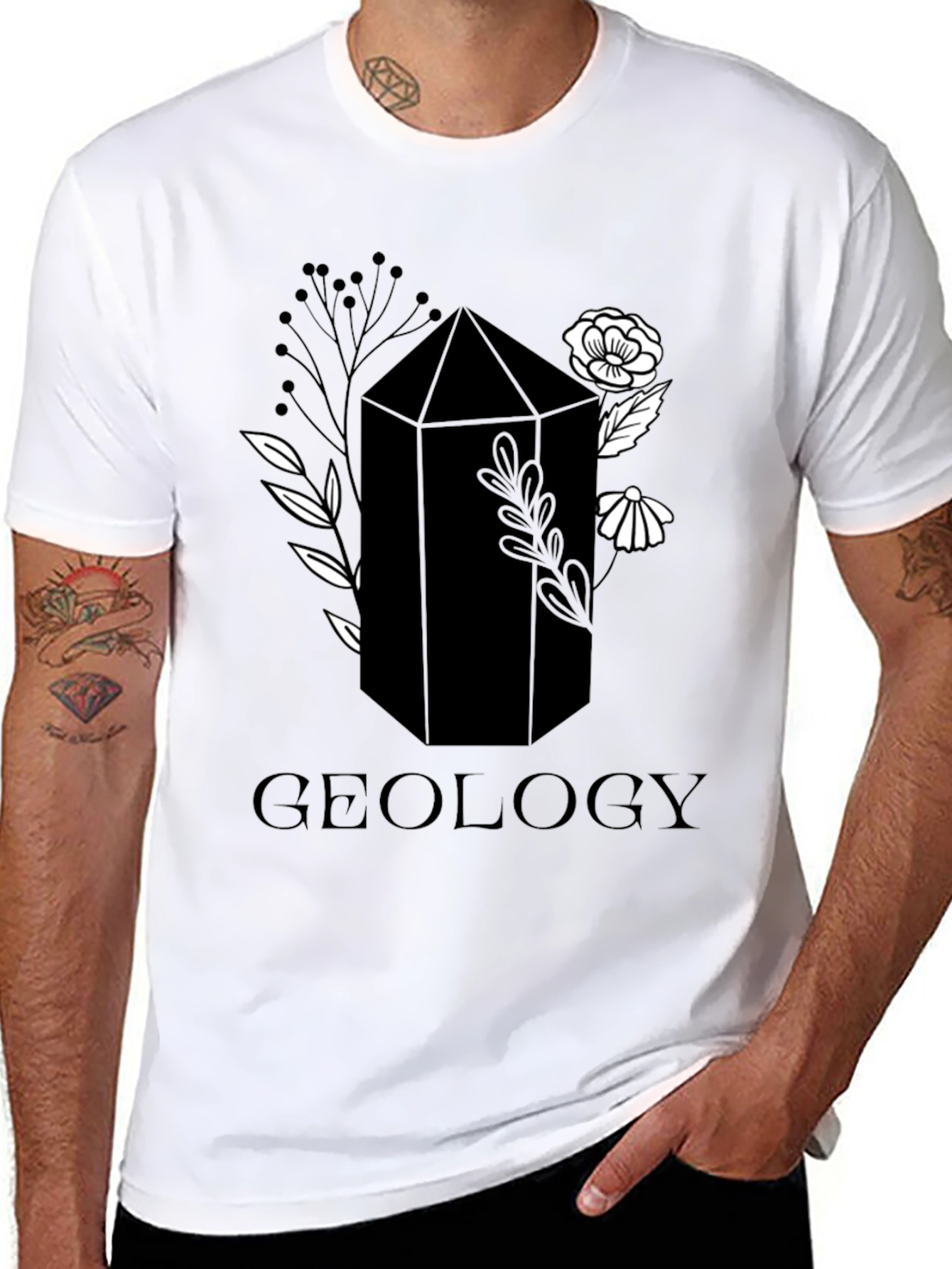 Geology Crystal Graphic Tee - Black