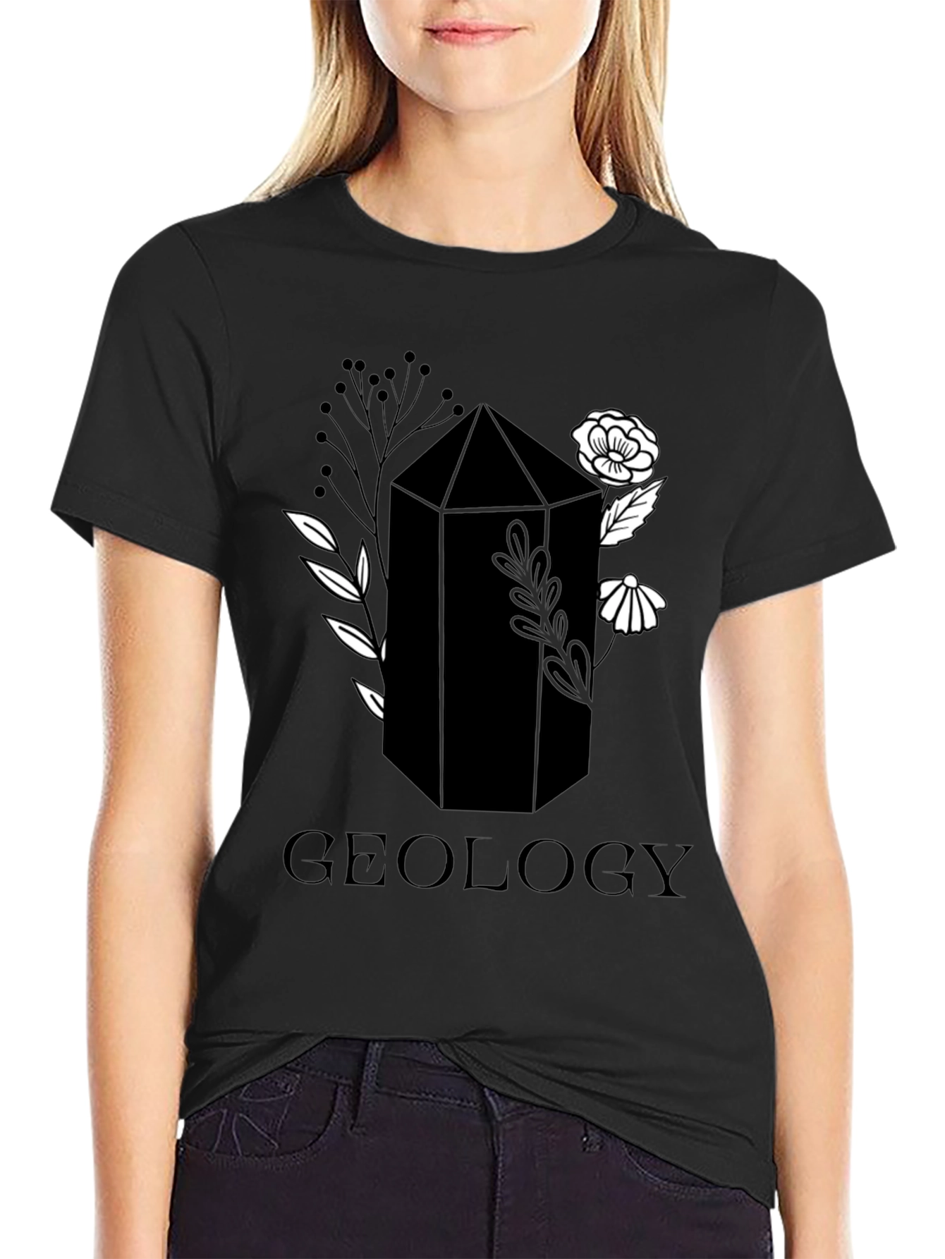 Geology Crystal Graphic Tee - Black