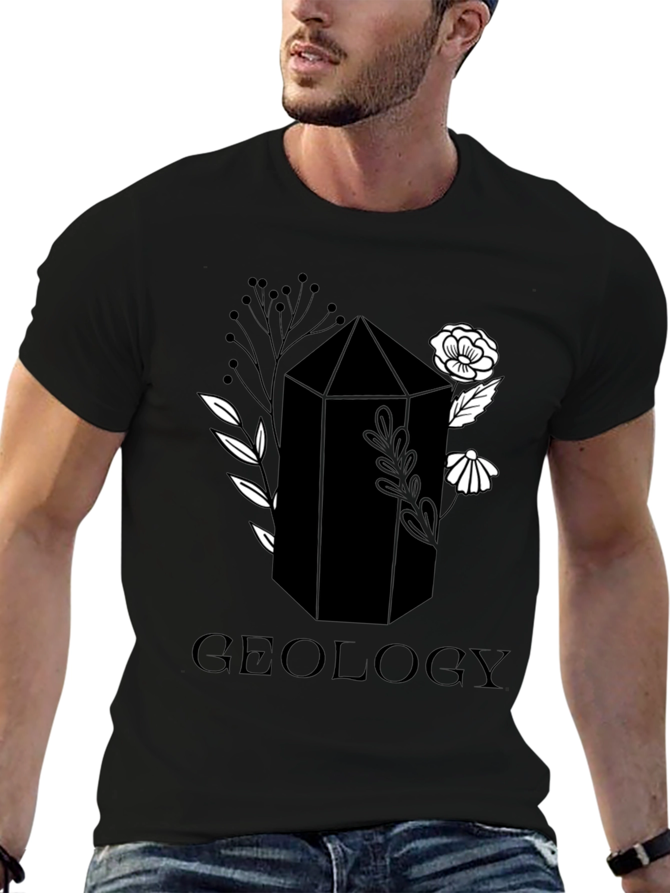 Geology Crystal Graphic Tee - Black