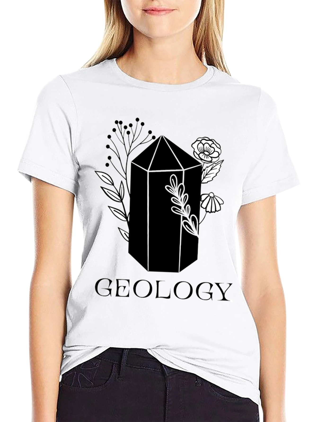 Geology Crystal Graphic Tee - Black