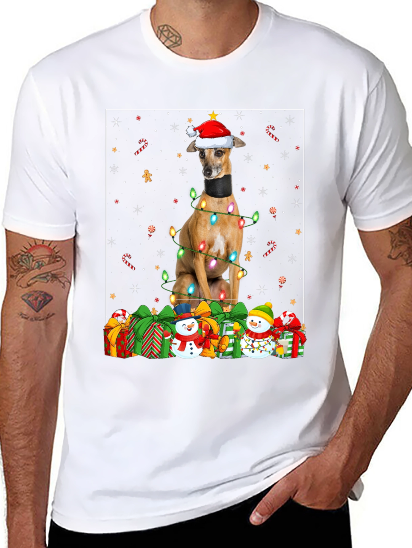 Festive Dog Christmas T-Shirt