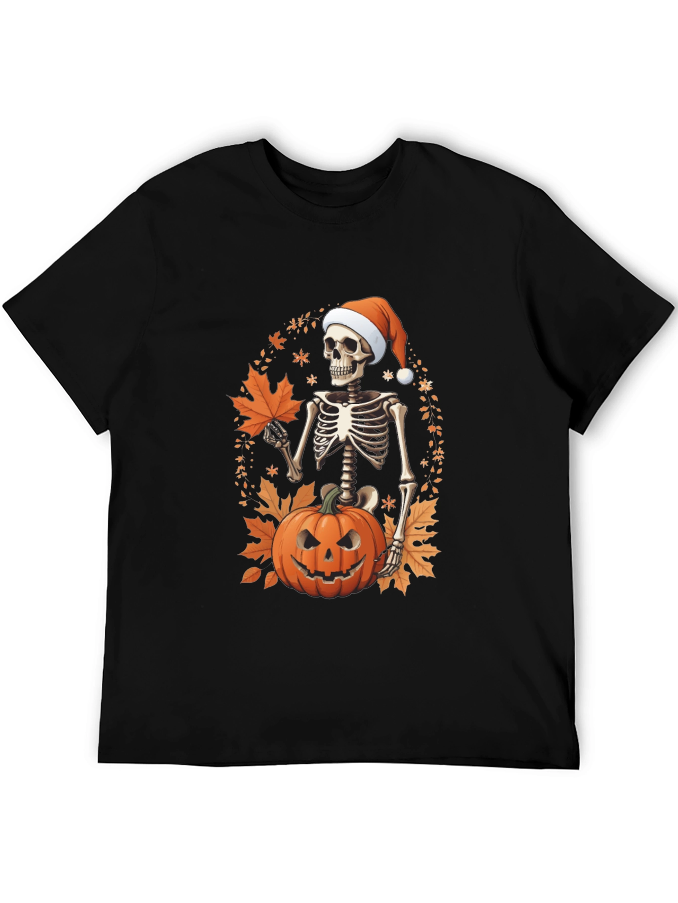Festive Skeleton Pumpkin Holiday T-Shirt