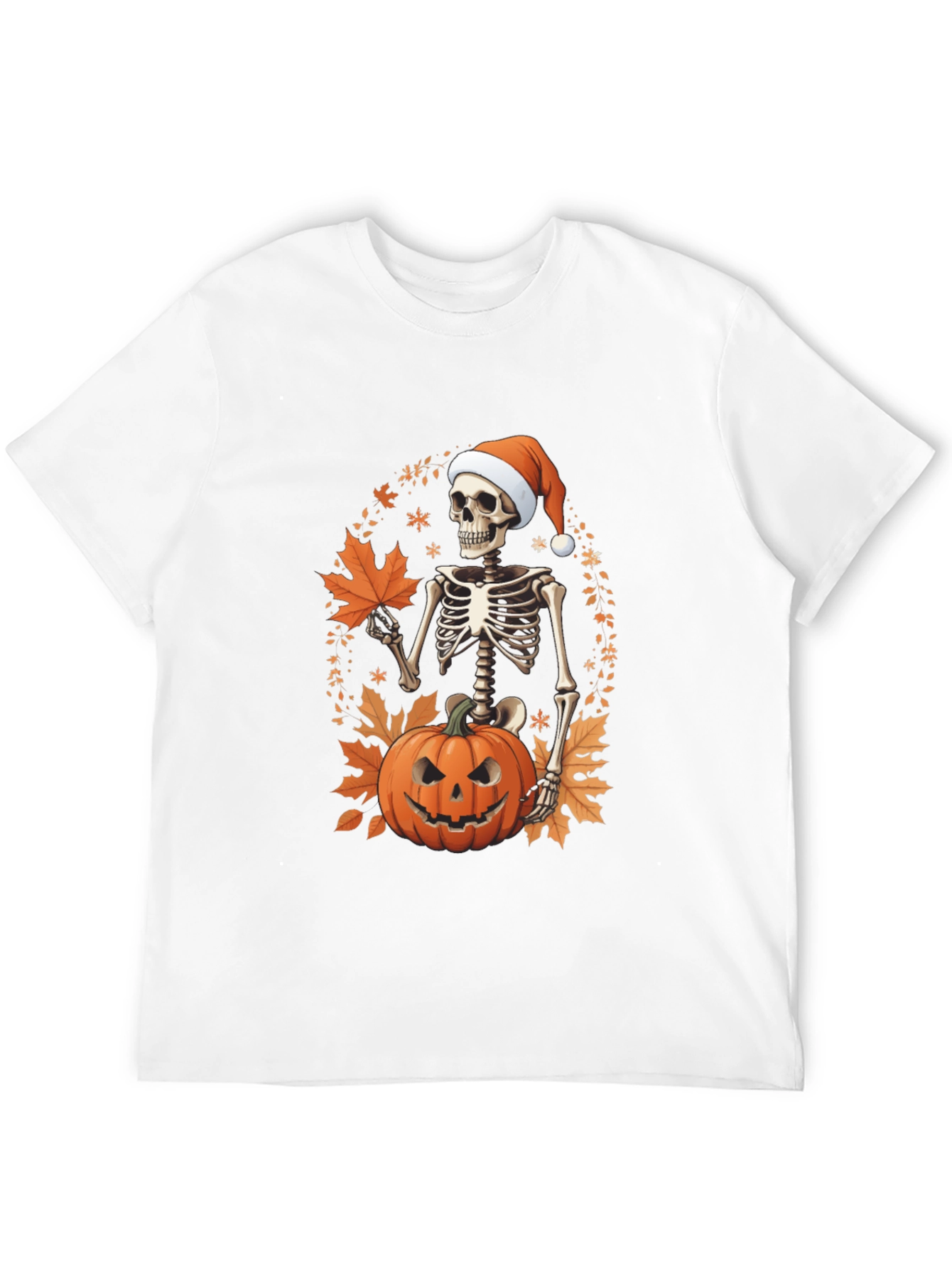 Festive Skeleton Pumpkin Holiday T-Shirt