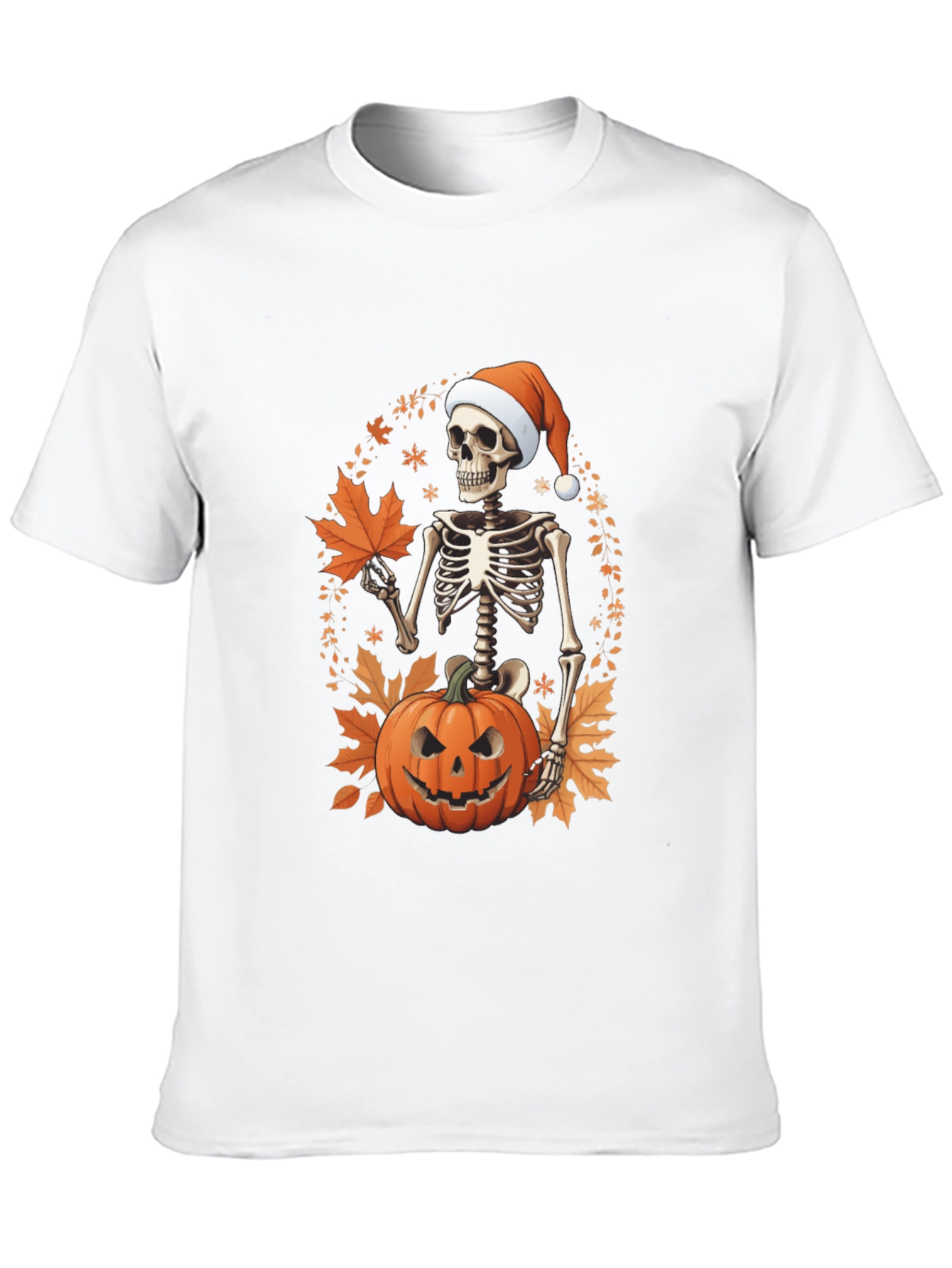 Festive Skeleton Pumpkin Holiday T-Shirt