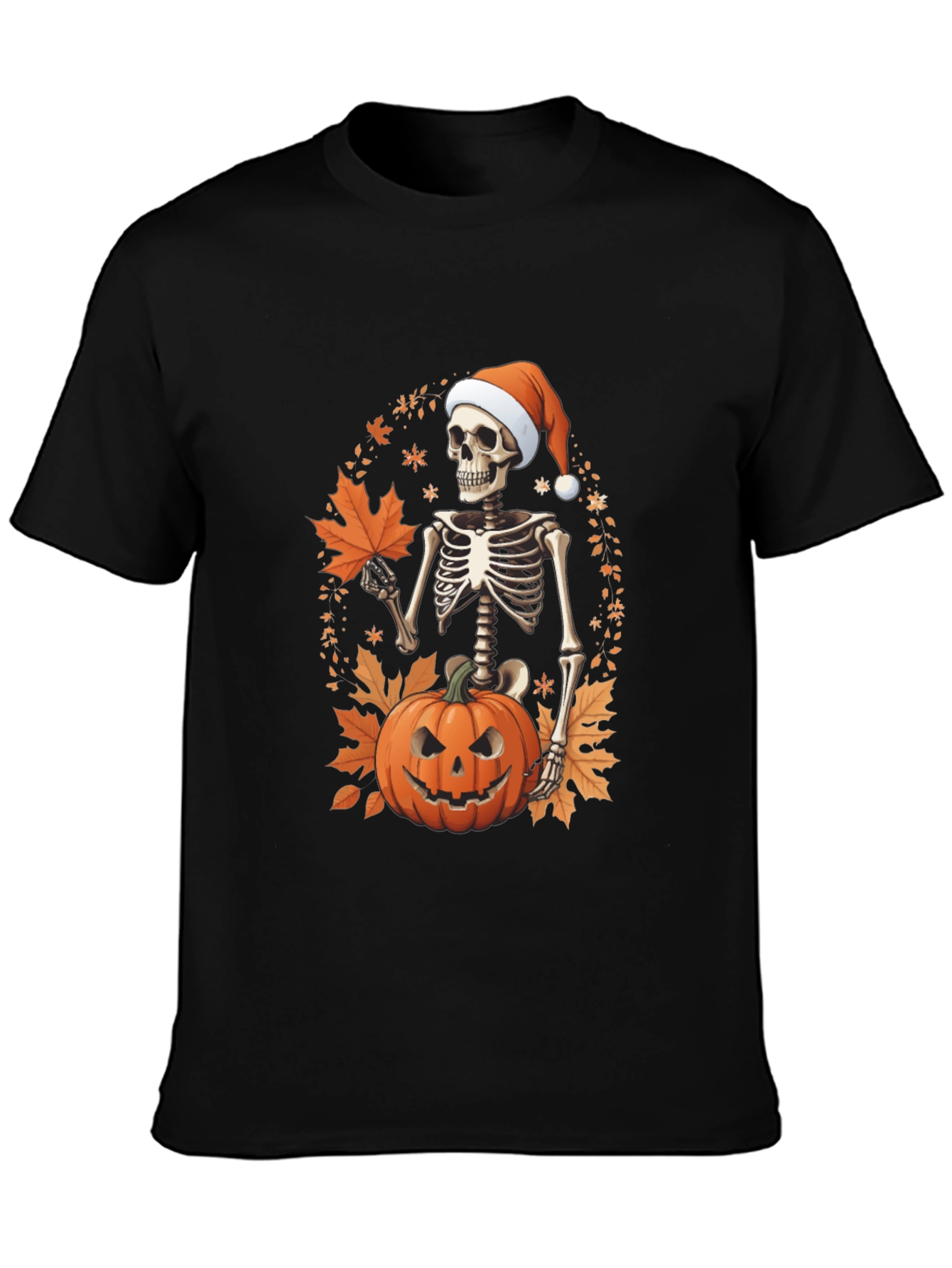 Festive Skeleton Pumpkin Holiday T-Shirt