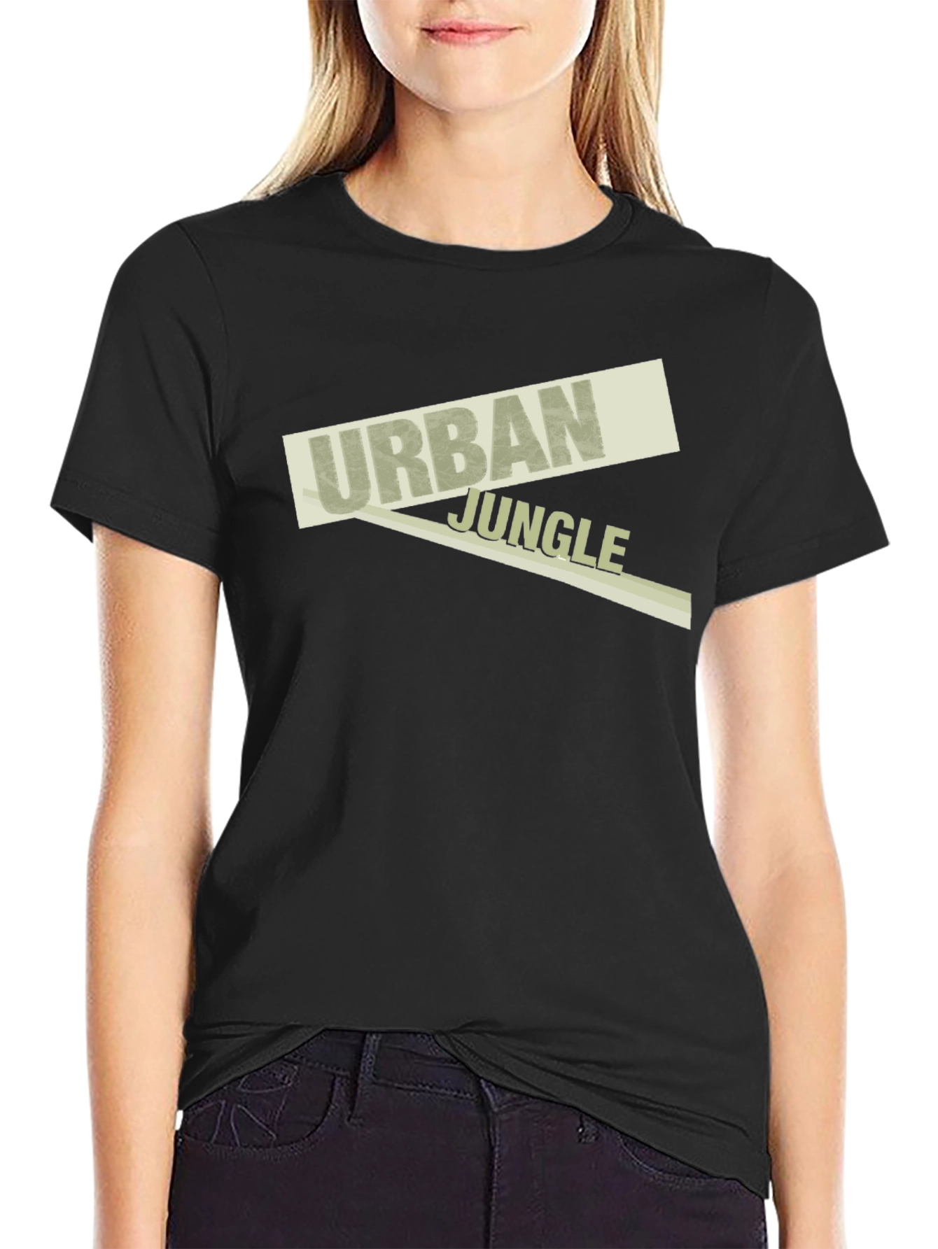 Urban Jungle Graphic Tee - Soft Black Cotton T-Shirt