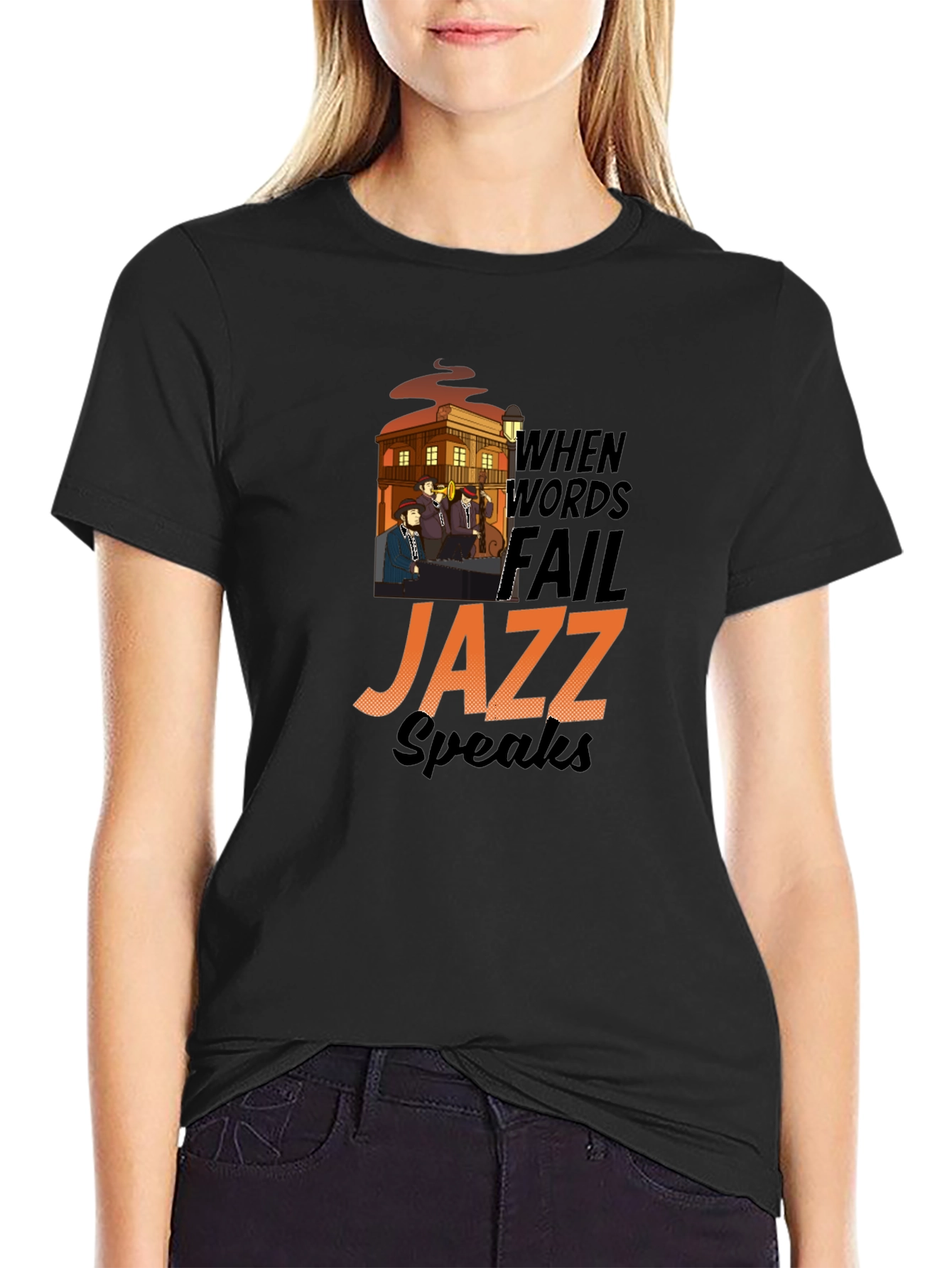 When Words Fail Jazz Speaks Graphic T-Shirt