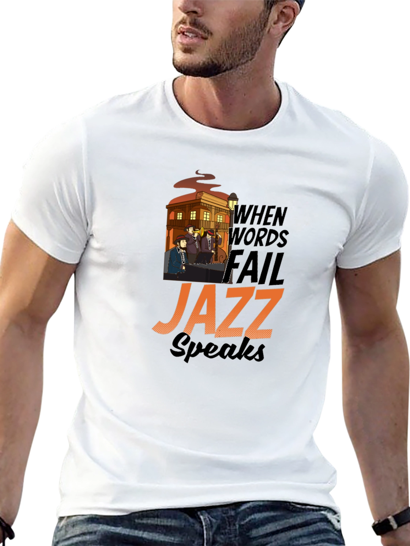 When Words Fail Jazz Speaks Graphic T-Shirt
