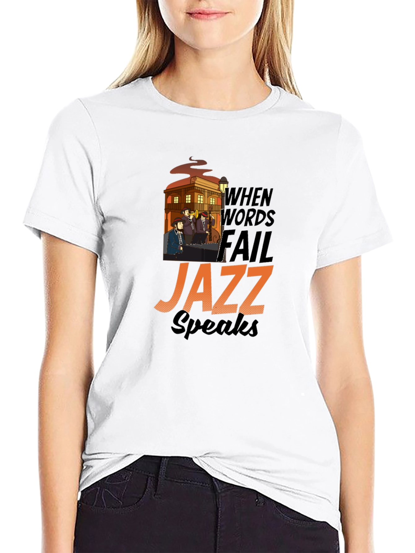 When Words Fail Jazz Speaks Graphic T-Shirt