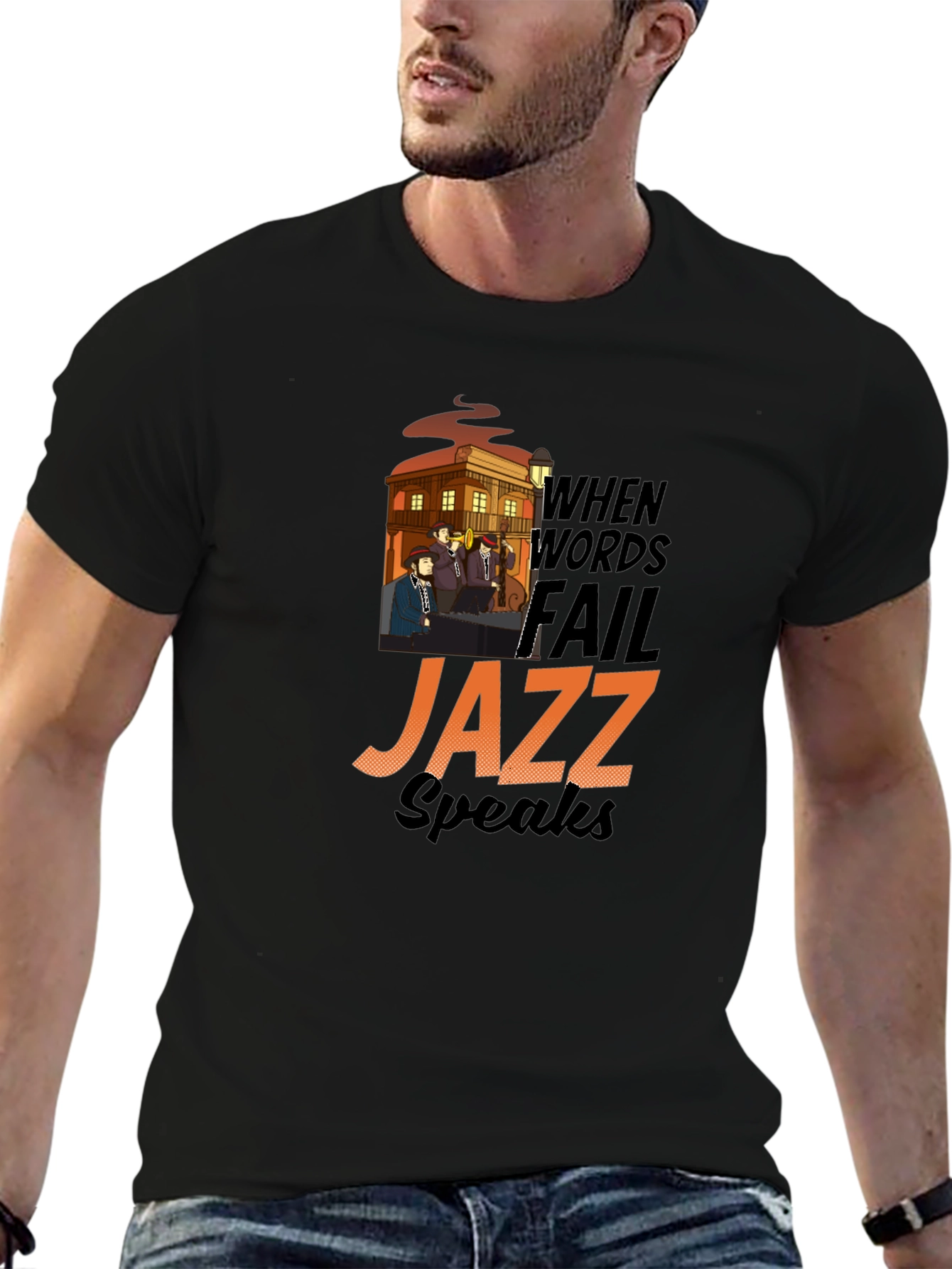 When Words Fail Jazz Speaks Graphic T-Shirt