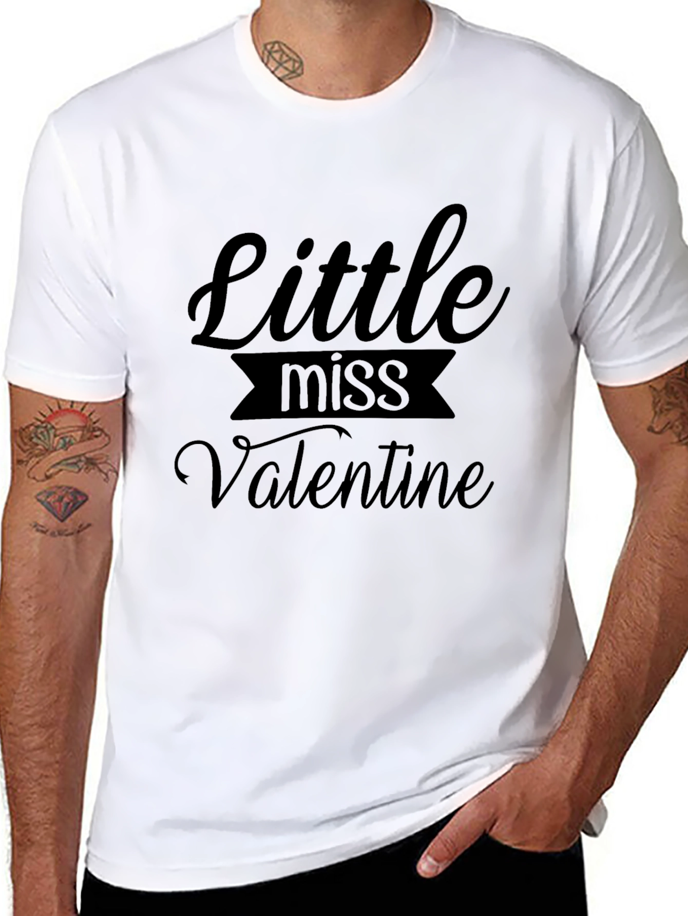 Little Miss Valentine Graphic Black T-Shirt