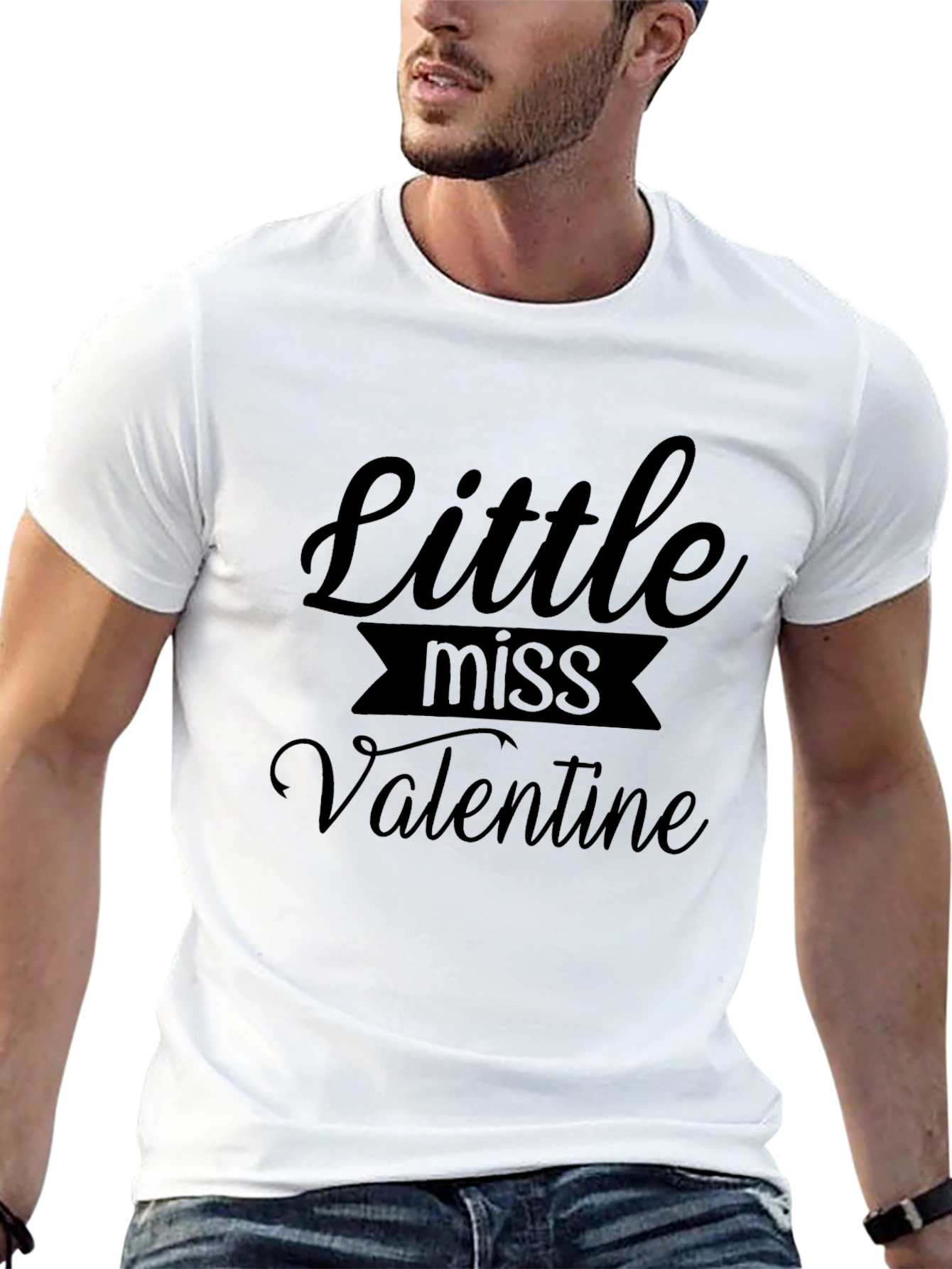 Little Miss Valentine Graphic Black T-Shirt