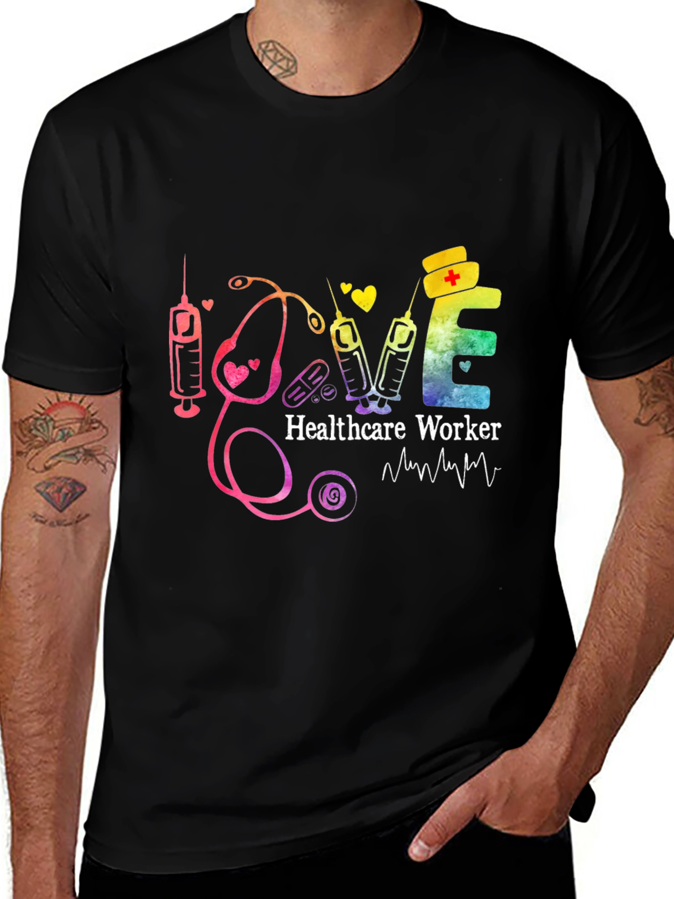 Healthcare Worker Love Graphic T-Shirt