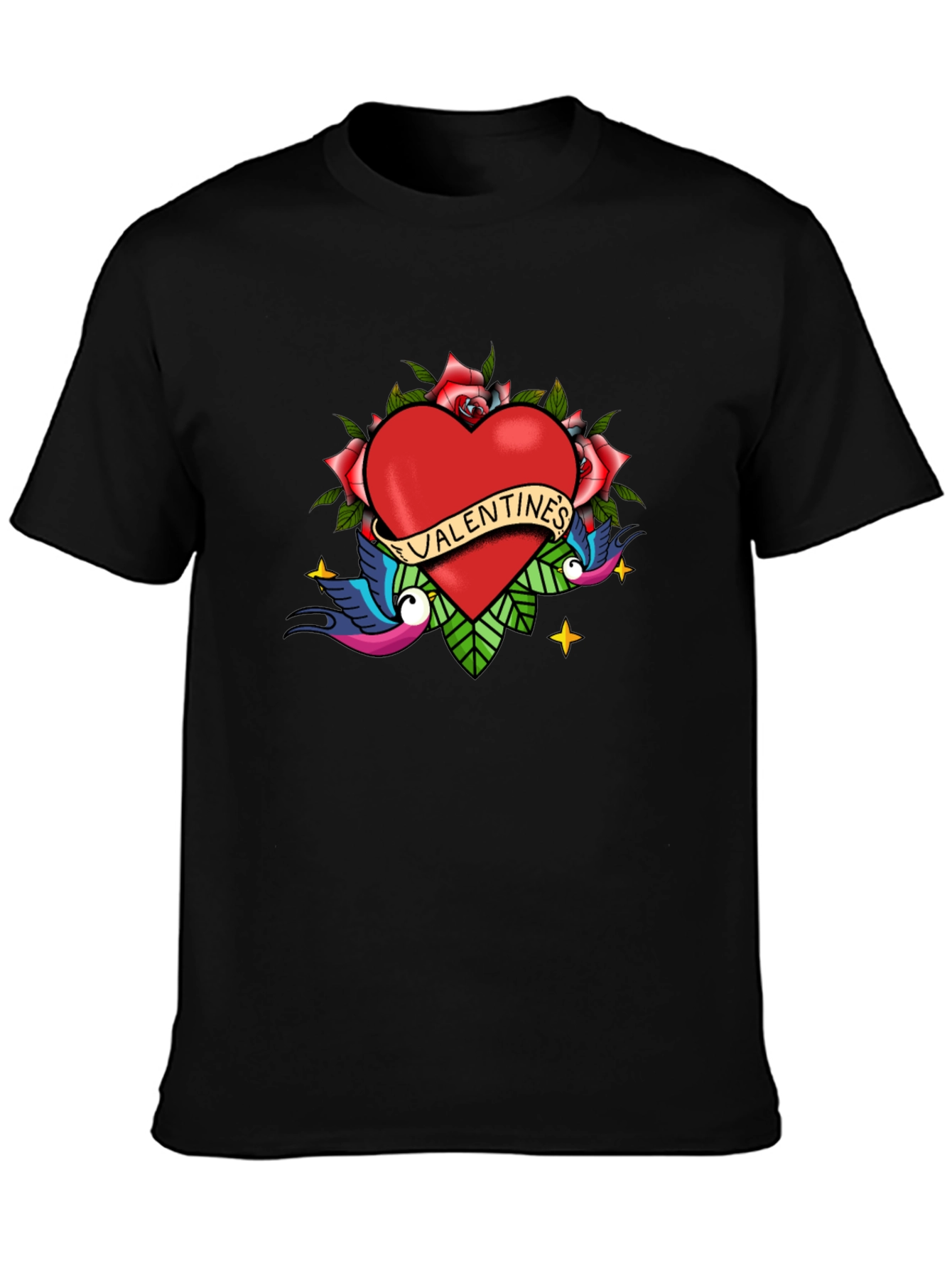 Valentines Day Tattoo Style Graphic Tee