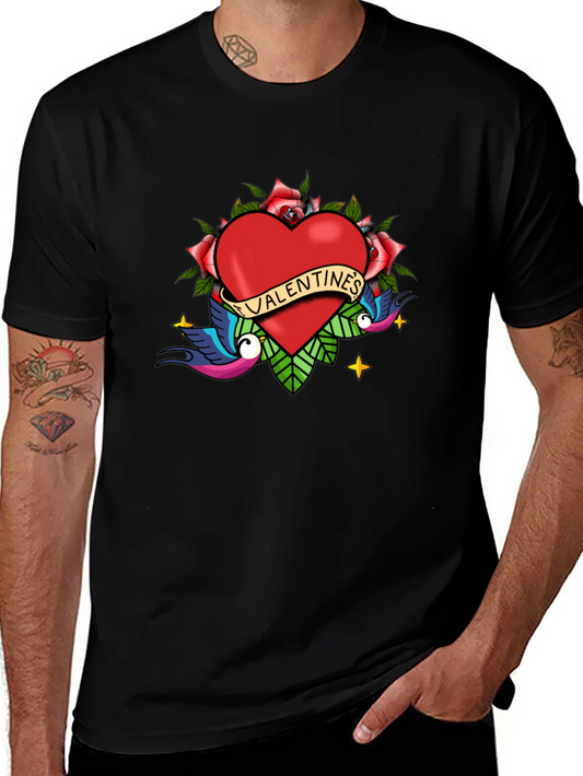 Valentines Day Tattoo Style Graphic Tee