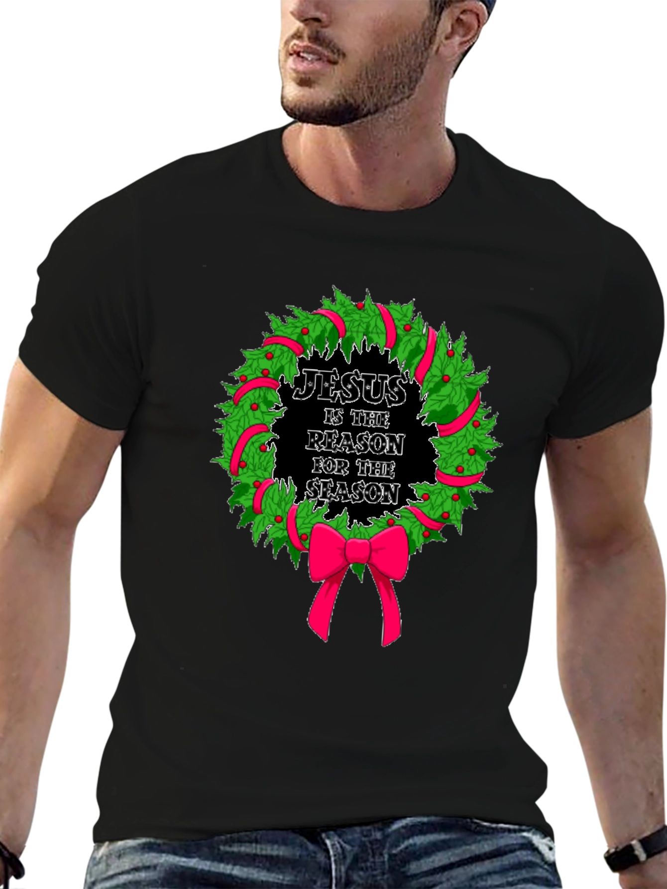 Jesus is the Reason Christmas Wreath T-Shirt