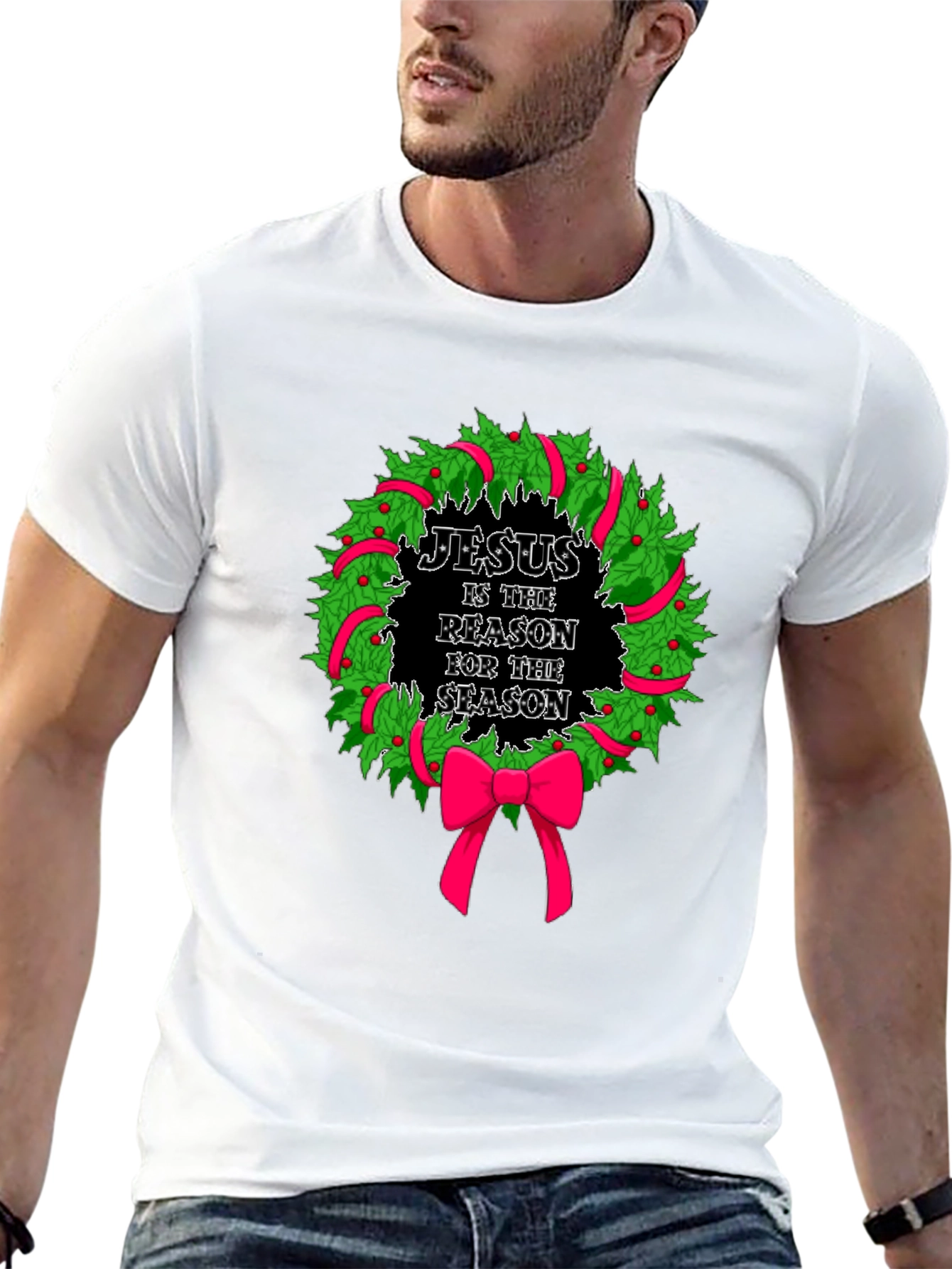 Jesus is the Reason Christmas Wreath T-Shirt
