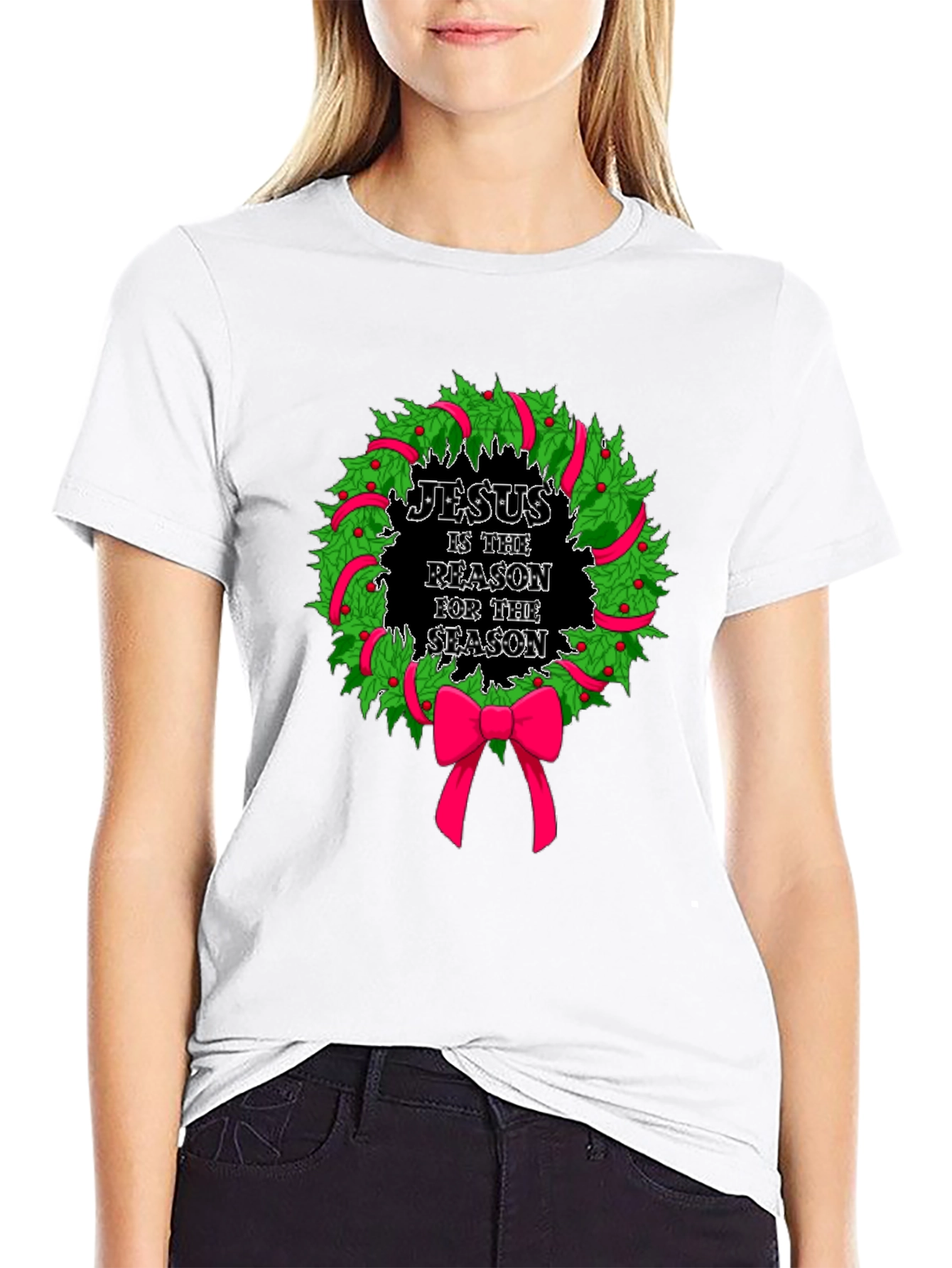 Jesus is the Reason Christmas Wreath T-Shirt