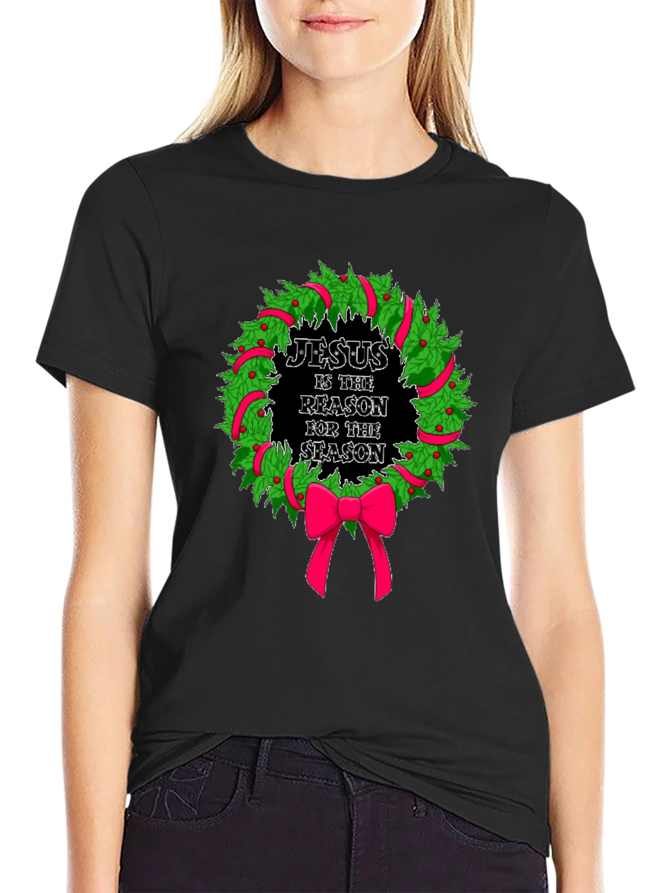 Jesus is the Reason Christmas Wreath T-Shirt