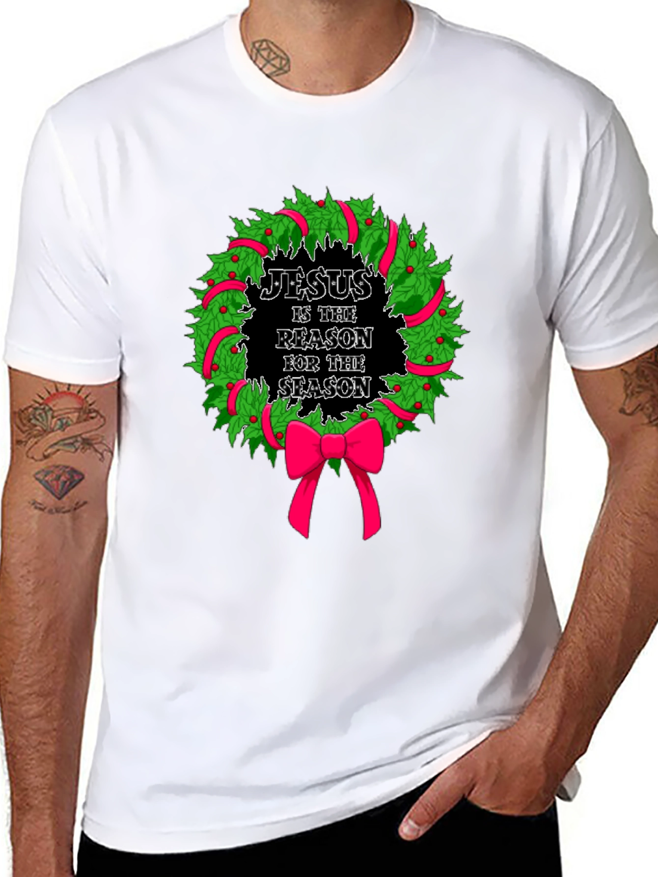 Jesus is the Reason Christmas Wreath T-Shirt