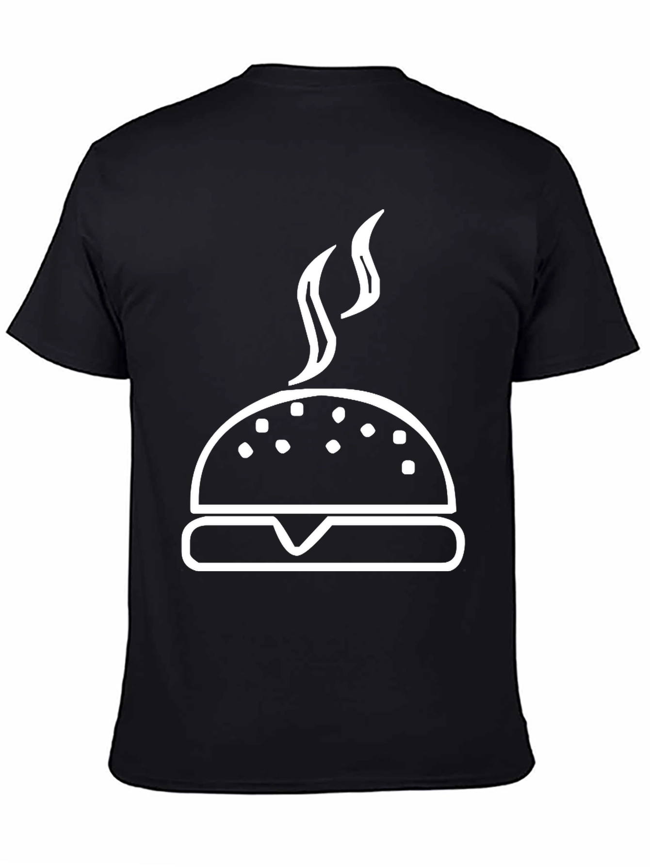 Burger Graphic Tee - Black Cotton T-Shirt