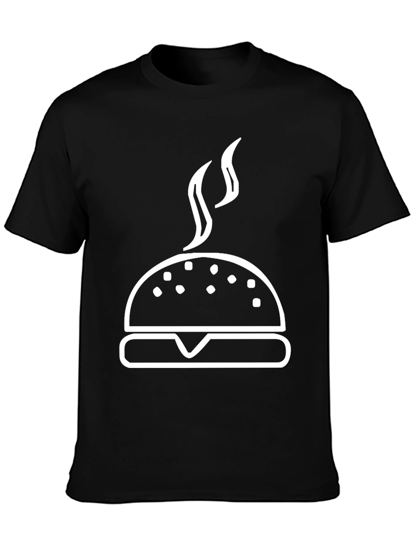 Burger Graphic Tee - Black Cotton T-Shirt
