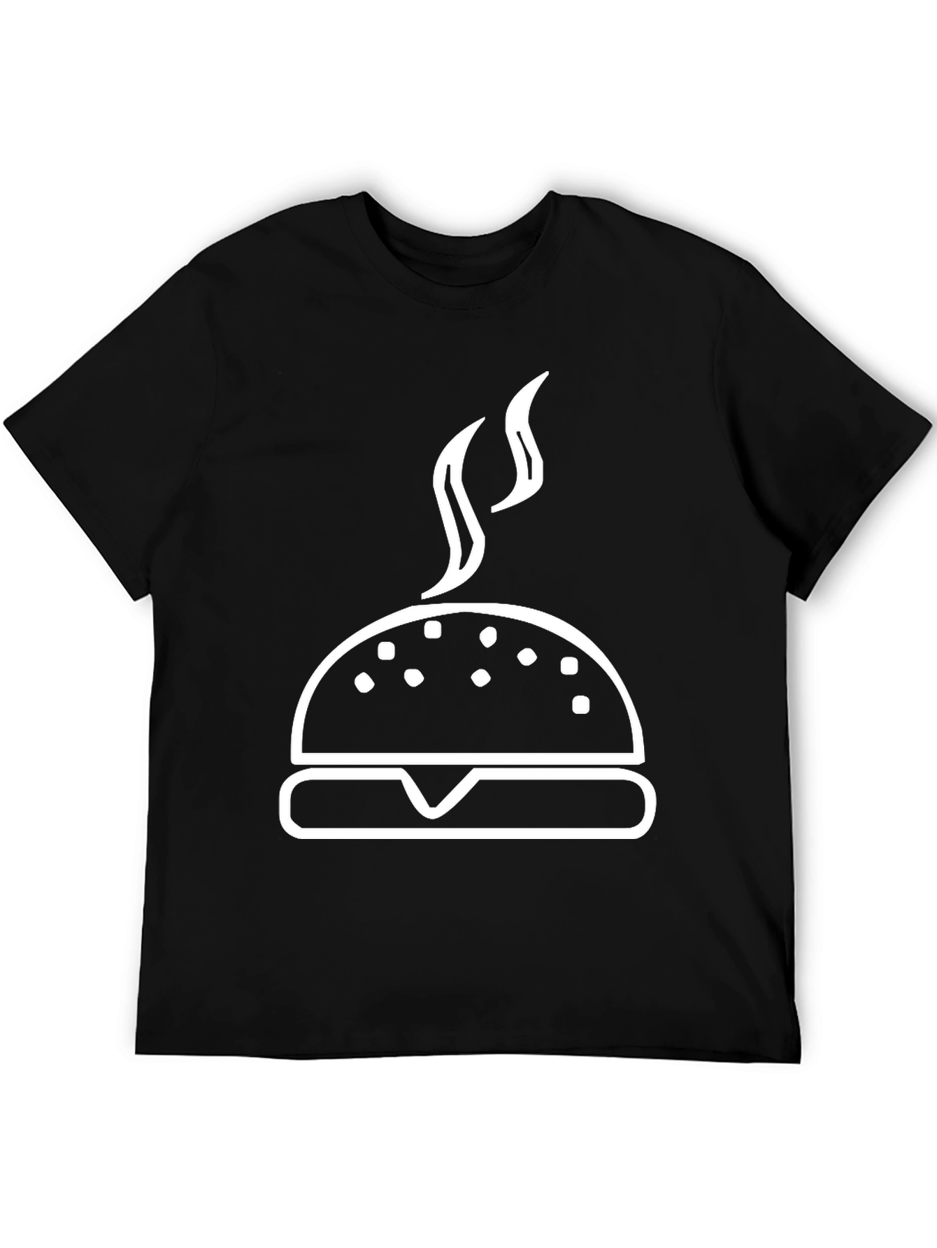 Burger Graphic Tee - Black Cotton T-Shirt