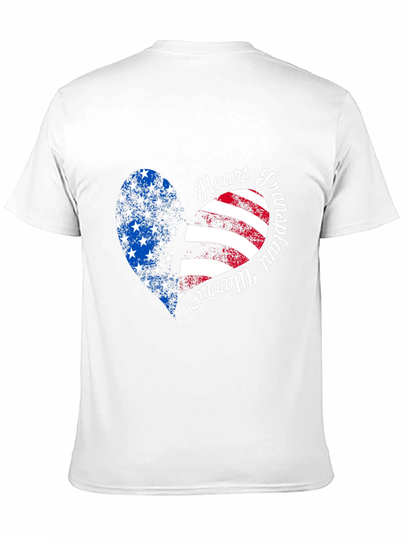 Heart Transplant Warrior USA Flag Graphic T-Shirt