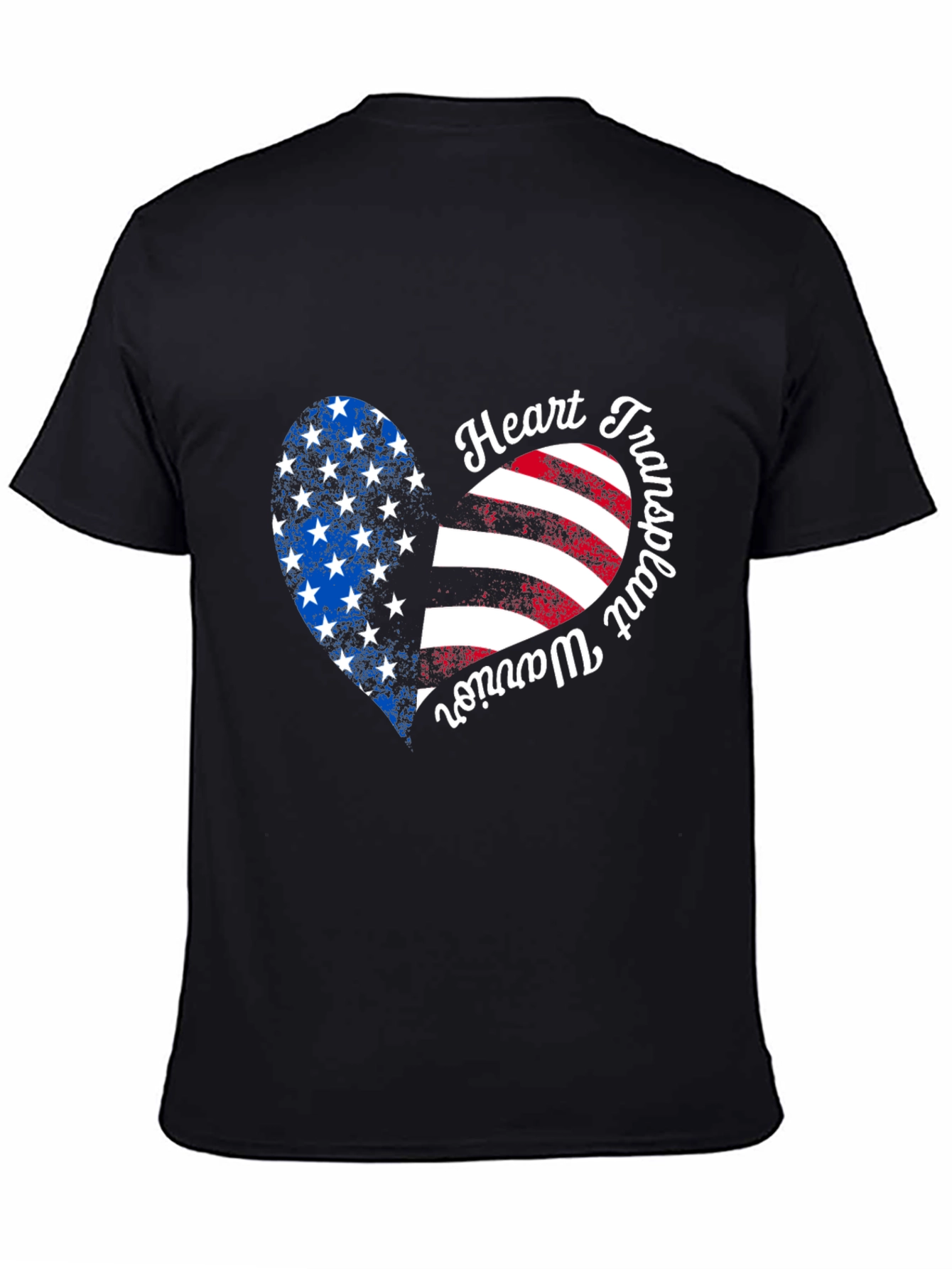 Heart Transplant Warrior USA Flag Graphic T-Shirt