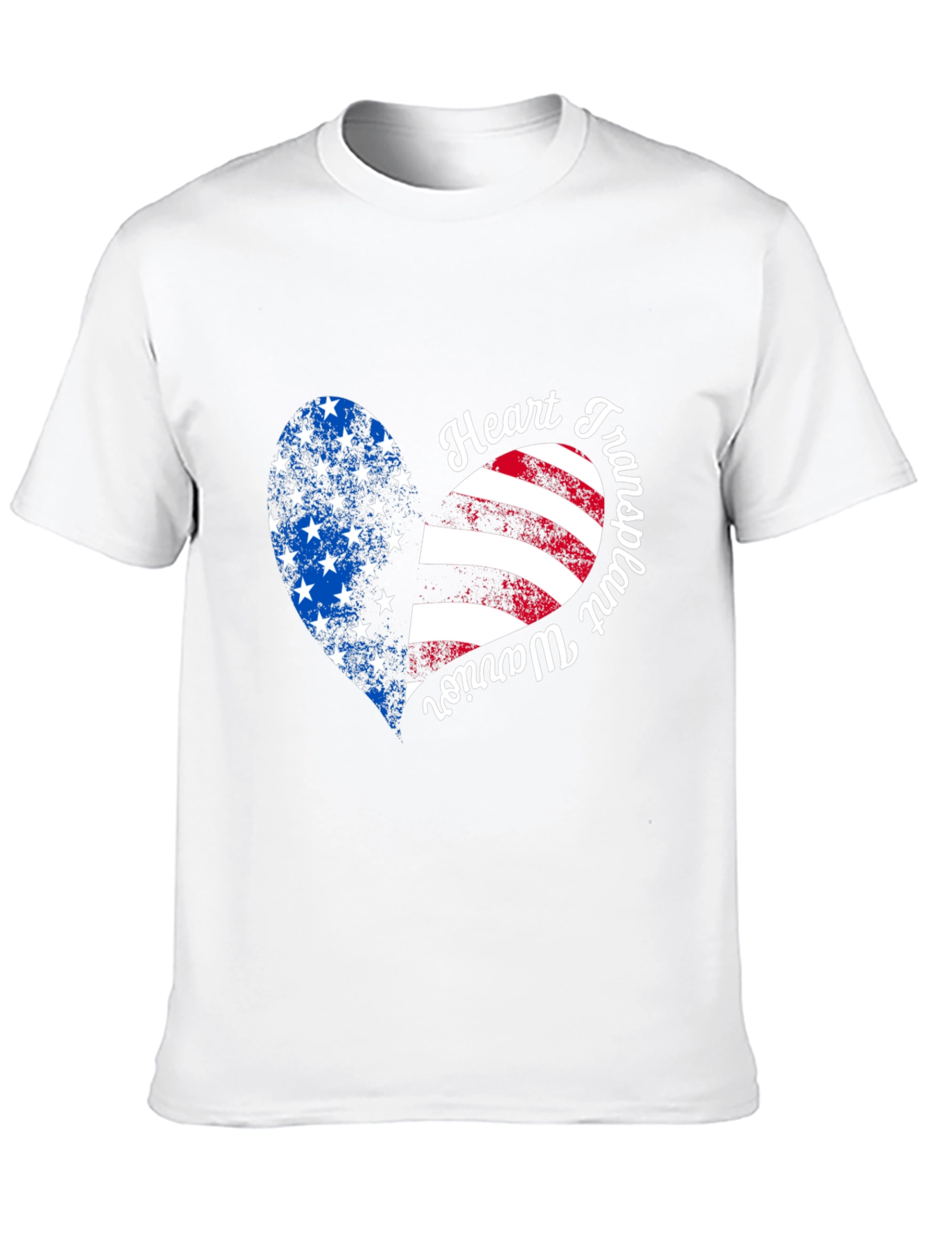 Heart Transplant Warrior USA Flag Graphic T-Shirt