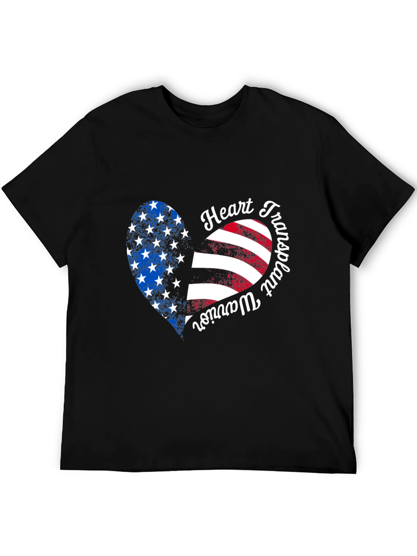 Heart Transplant Warrior USA Flag Graphic T-Shirt