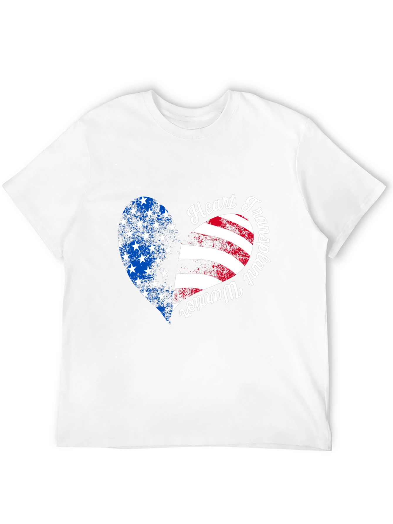Heart Transplant Warrior USA Flag Graphic T-Shirt