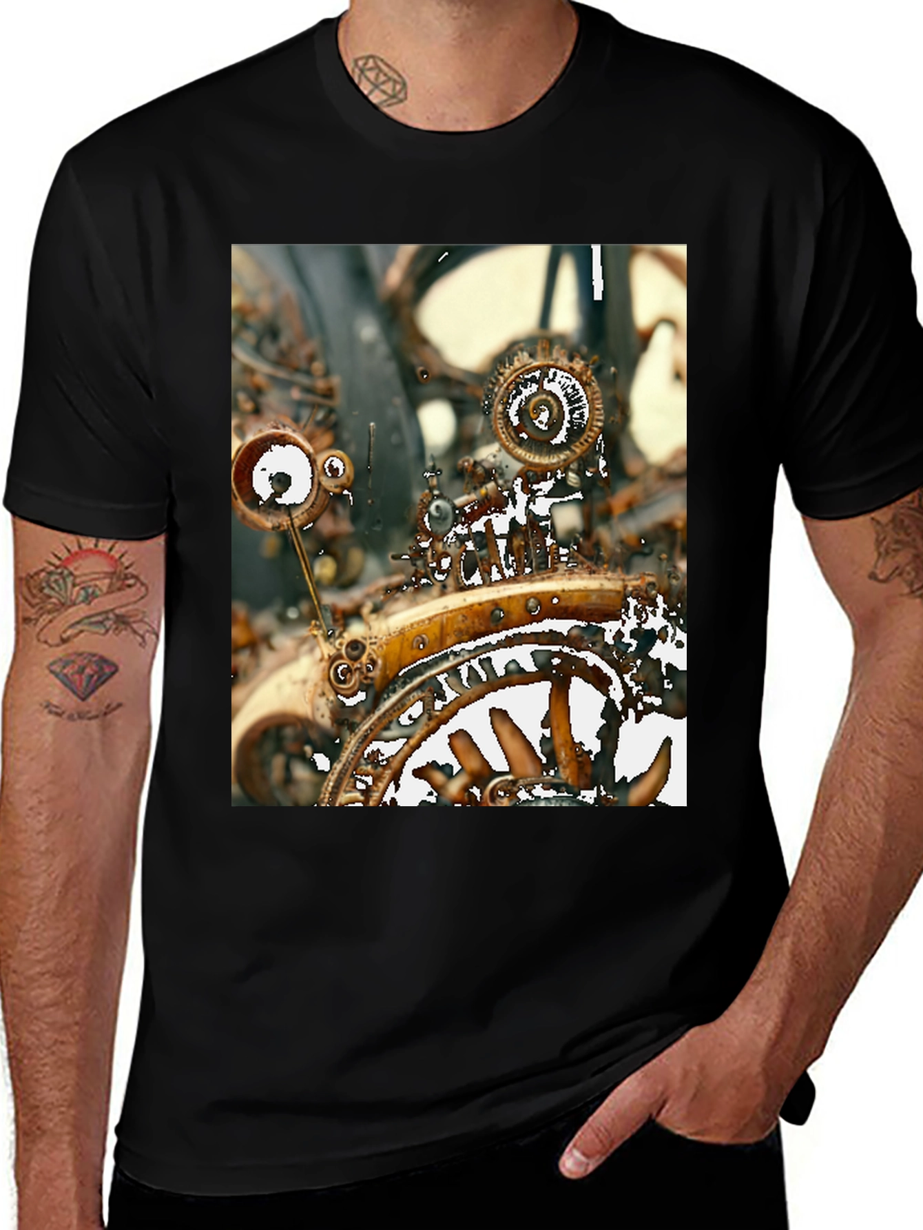 Steampunk Gear T-Shirt - Unique Graphic Tee