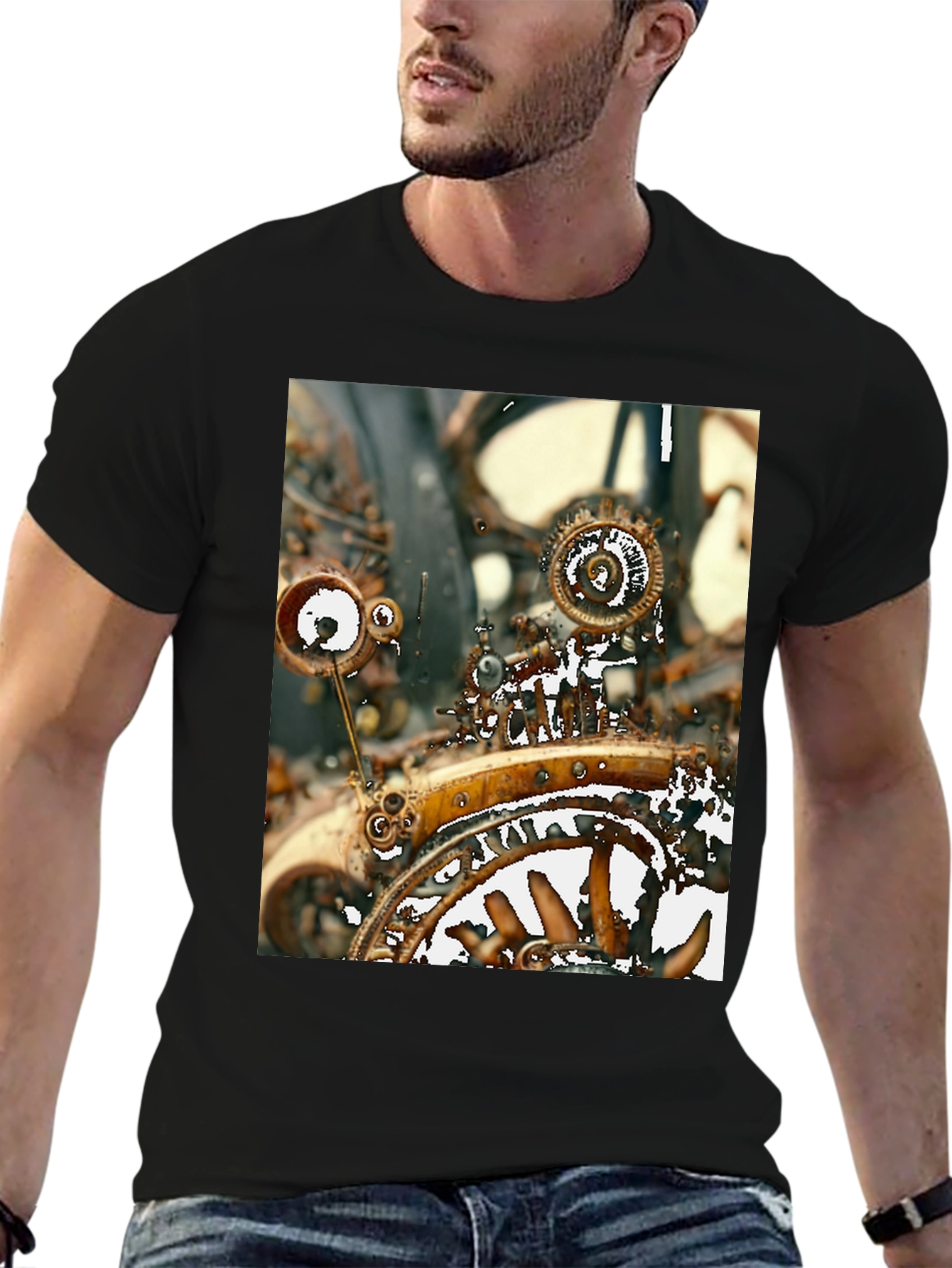 Steampunk Gear T-Shirt - Unique Graphic Tee