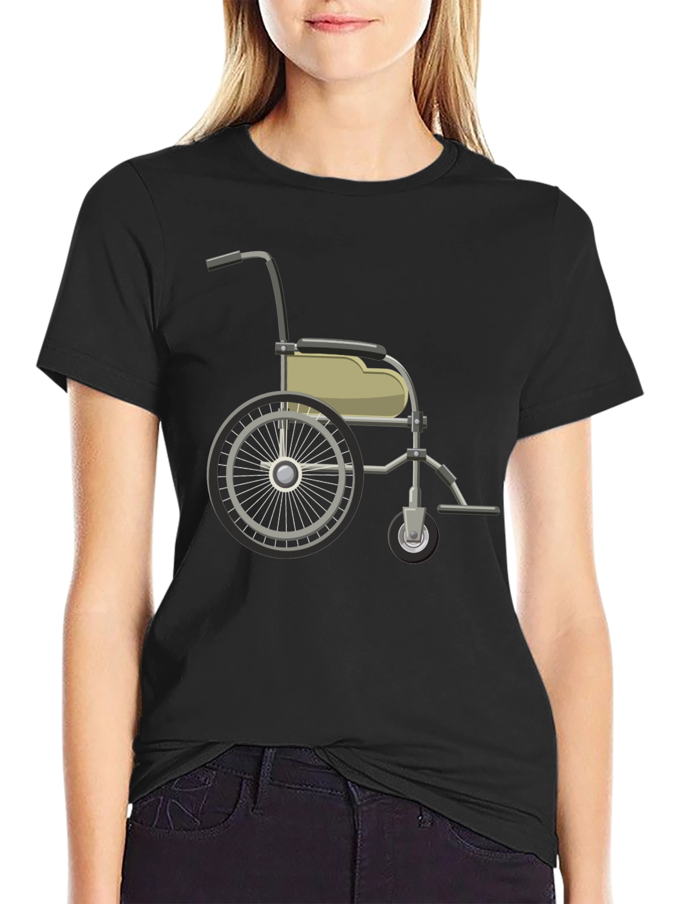 Wheelchair Graphic Black T-Shirt